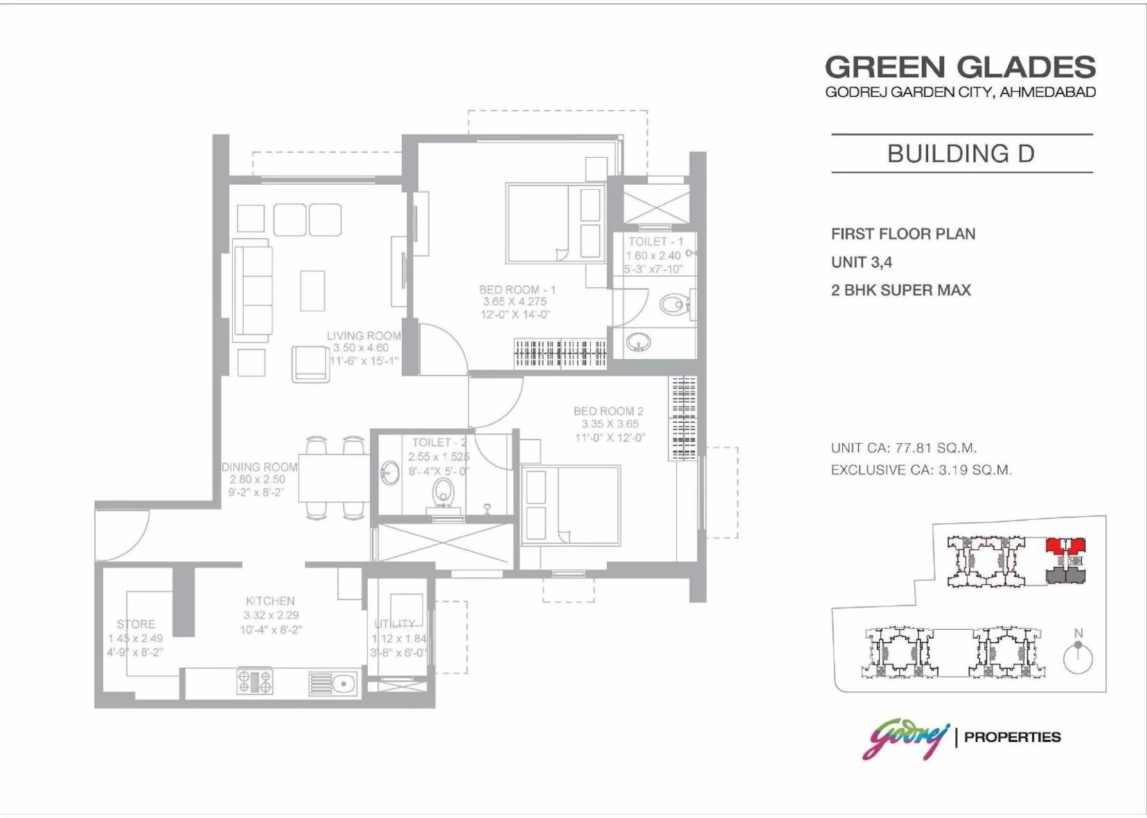 Layout of real estate project Green Glades located at Jagatpur, Ahmedabad, Gujarat
