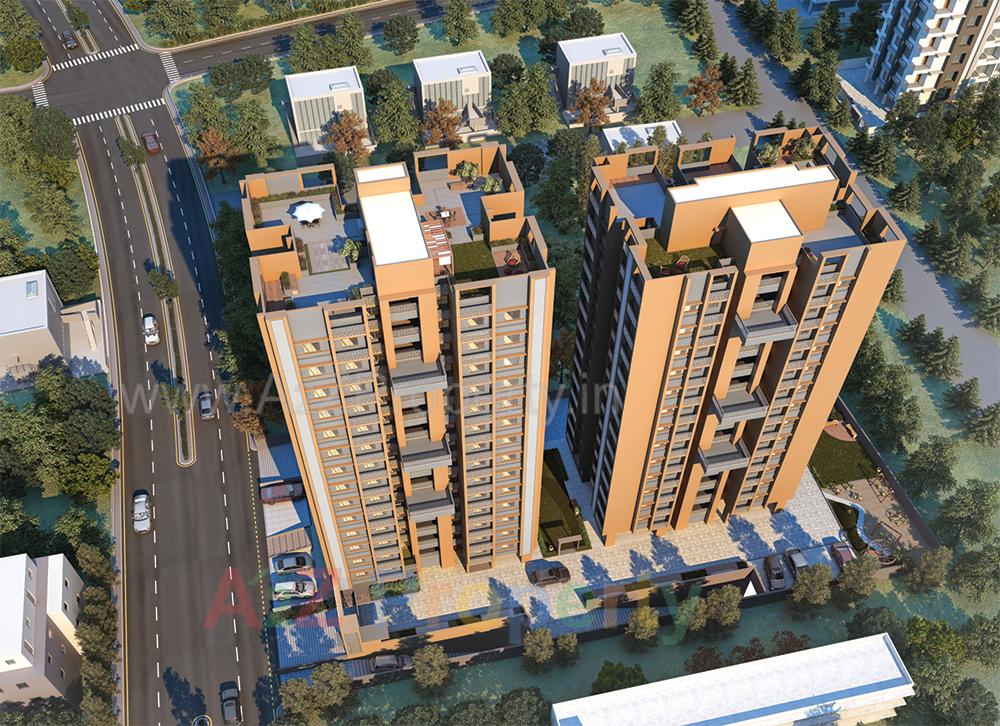 3D Elevation of real estate project Green Valley located at Rajpur-hirpur, Ahmedabad, Gujarat