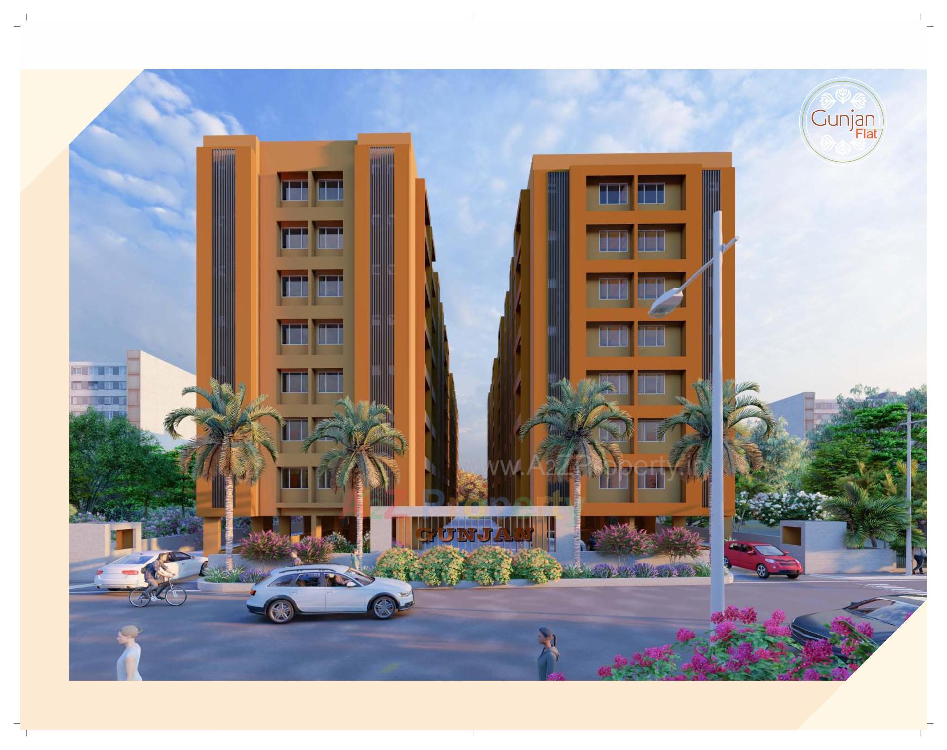 3D Elevation of real estate project Gunjan Flat located at Vasna, Ahmedabad, Gujarat