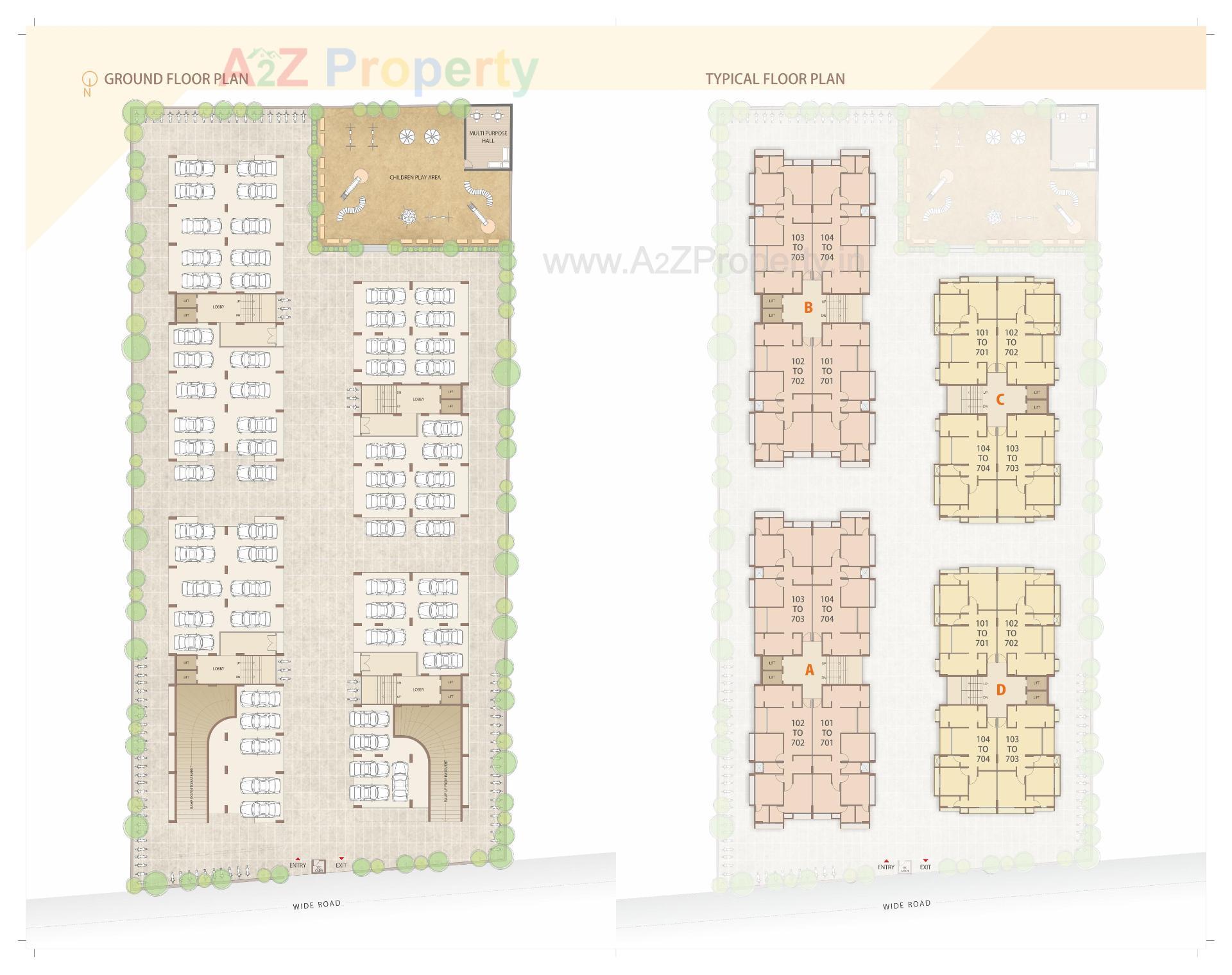 Layout of real estate project Gunjan Flat located at Vasna, Ahmedabad, Gujarat