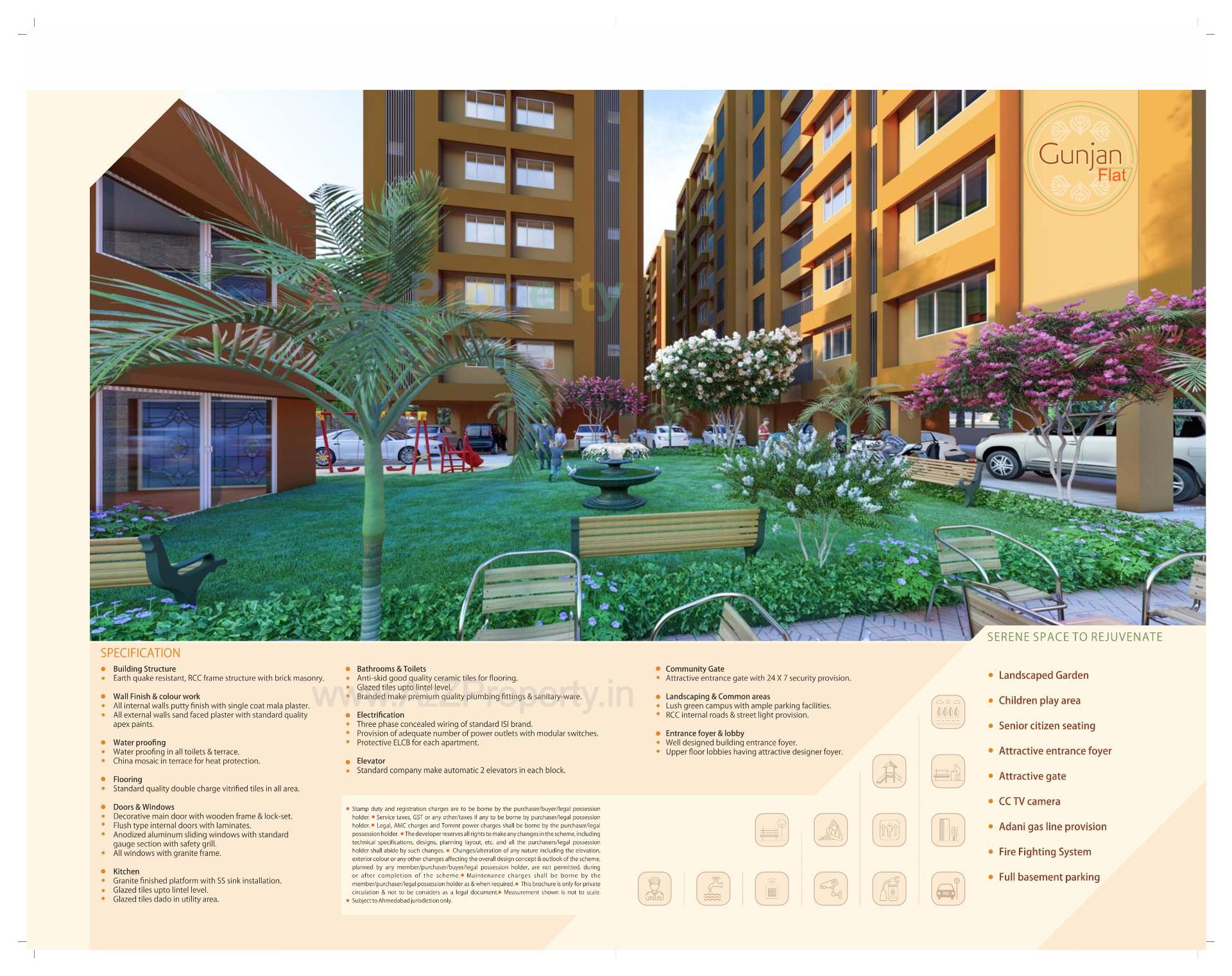 3D Elevation of real estate project Gunjan Flat located at Vasna, Ahmedabad, Gujarat