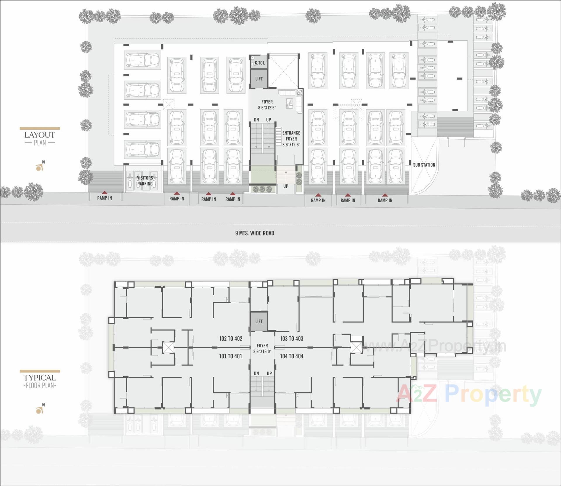 Layout of real estate project H located at Kocharab, Ahmedabad, Gujarat
