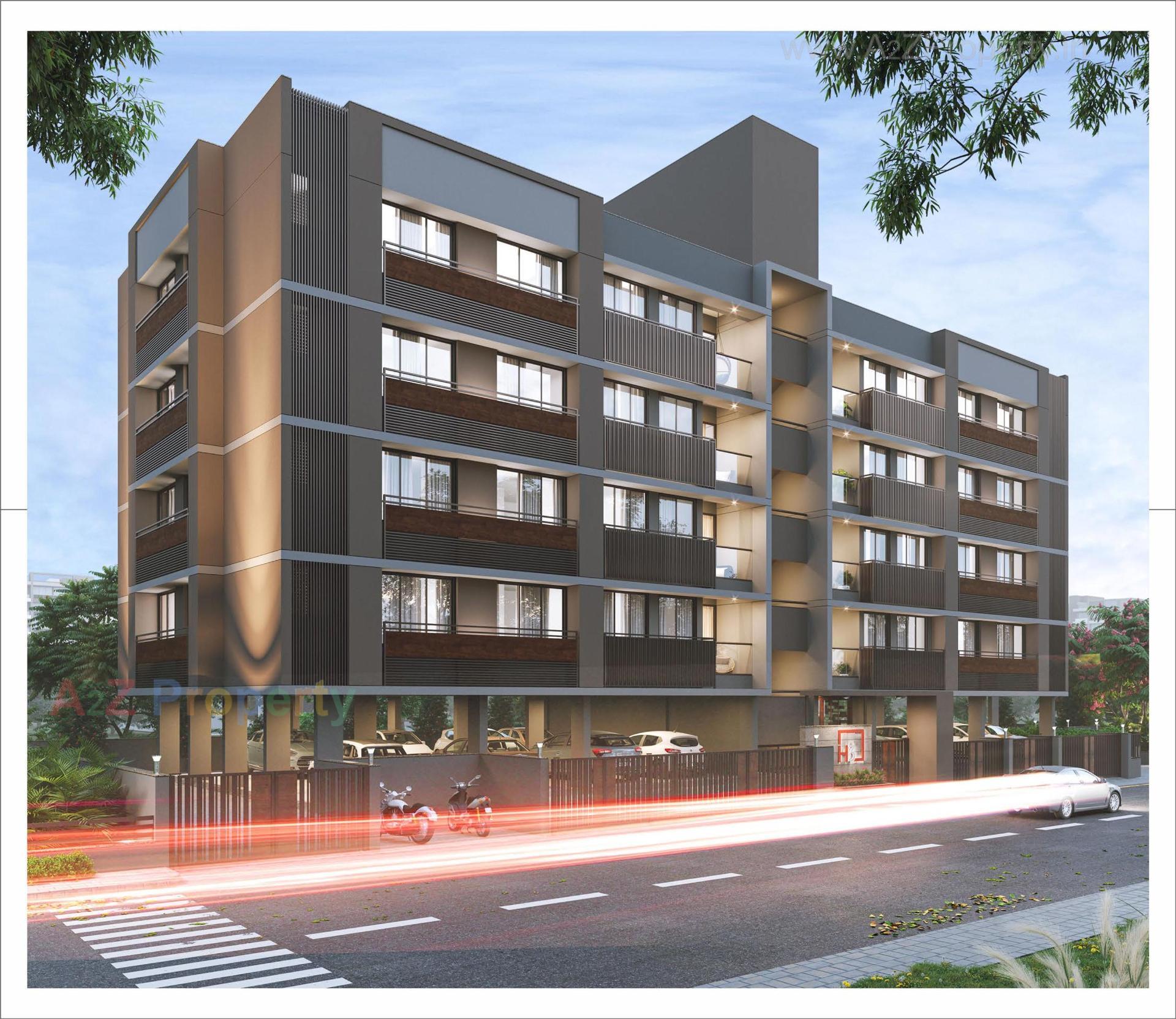 3D Elevation of real estate project H located at Kocharab, Ahmedabad, Gujarat