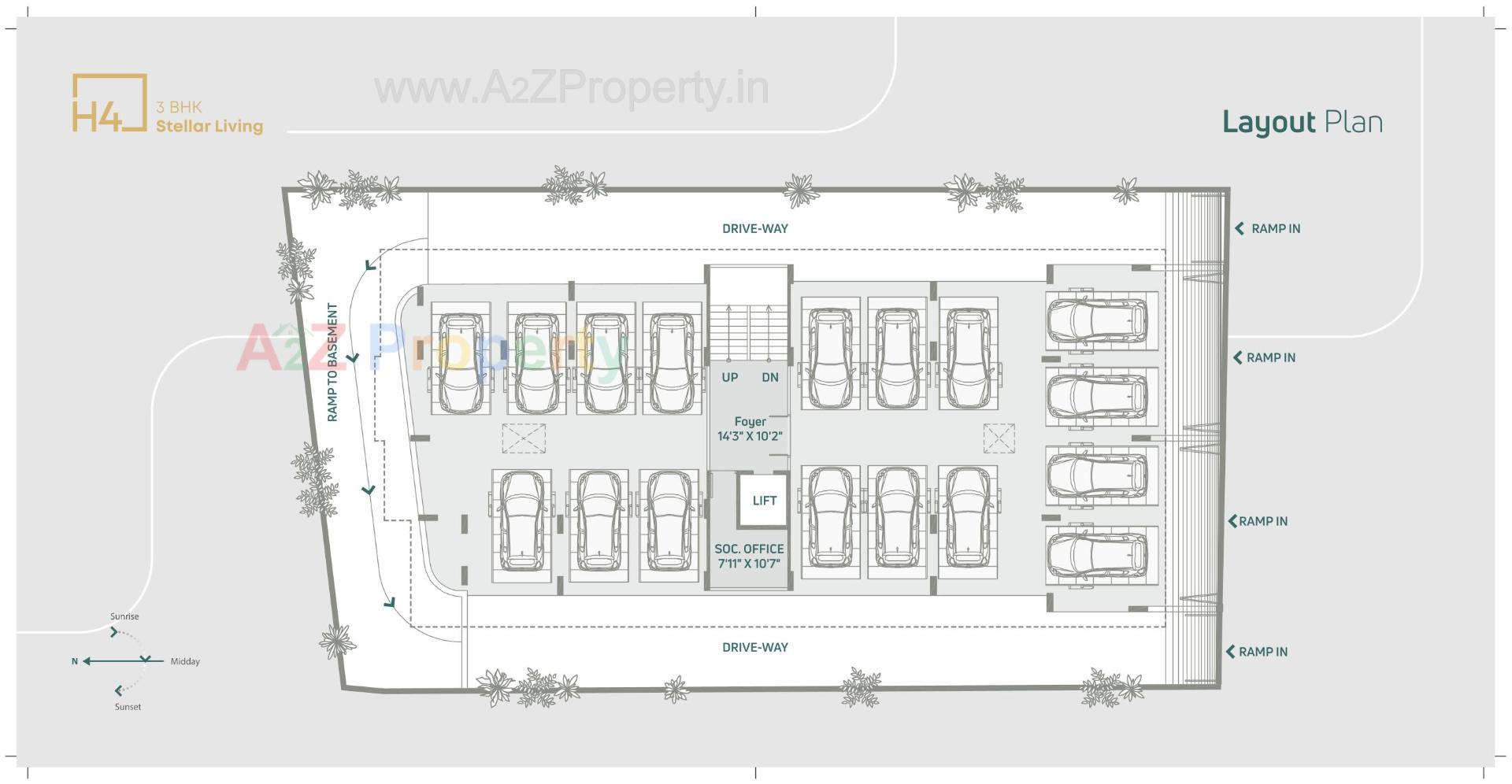 Layout of real estate project H located at Gulbai-tekra, Ahmedabad, Gujarat