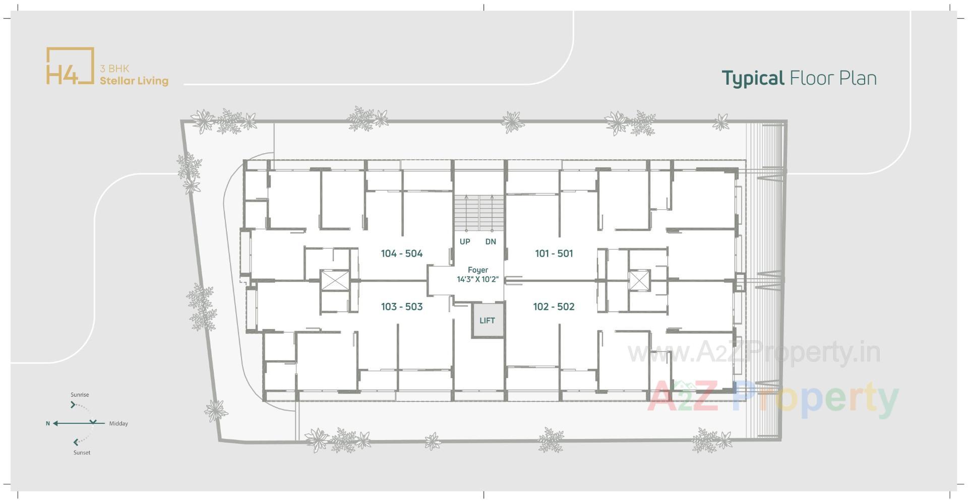 Layout of real estate project H located at Gulbai-tekra, Ahmedabad, Gujarat