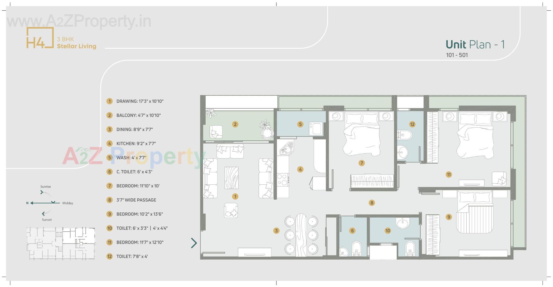 Layout of real estate project H located at Gulbai-tekra, Ahmedabad, Gujarat
