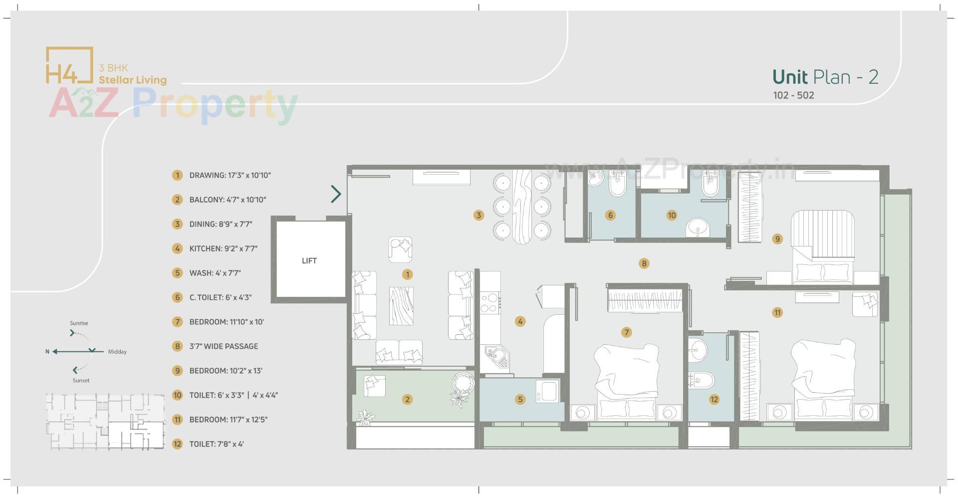 Layout of real estate project H located at Gulbai-tekra, Ahmedabad, Gujarat