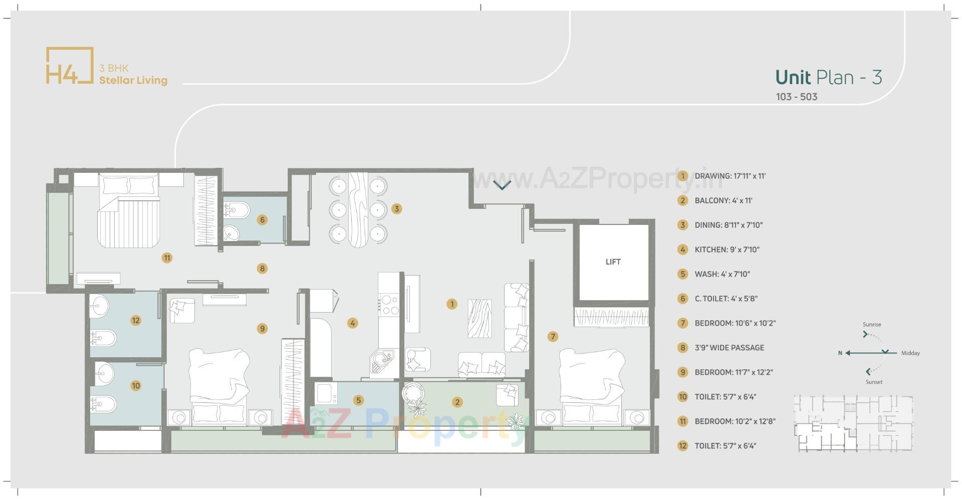 Layout of real estate project H located at Gulbai-tekra, Ahmedabad, Gujarat