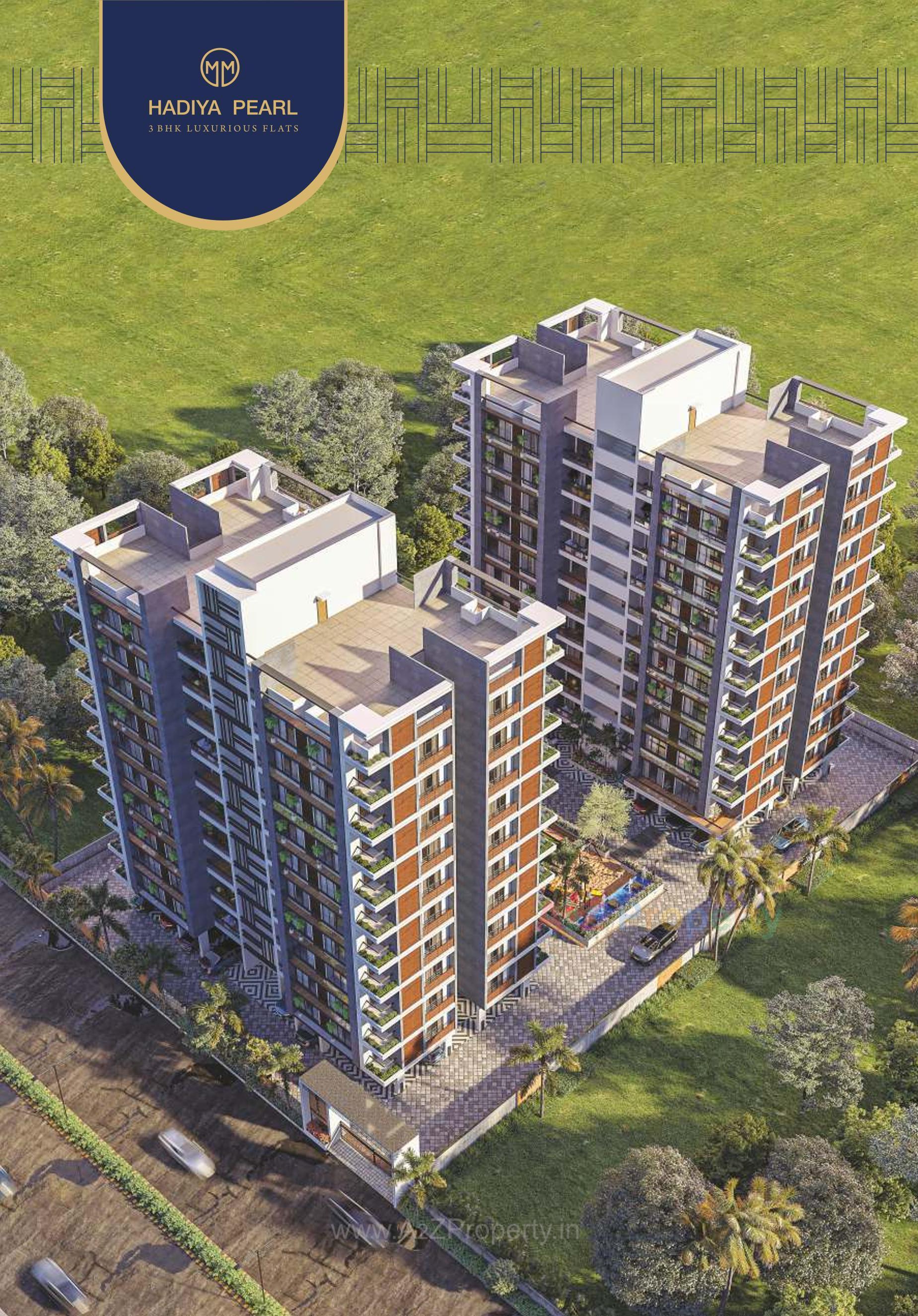 3D Elevation of real estate project Hadiya Pearl located at Sarkhej, Ahmedabad, Gujarat