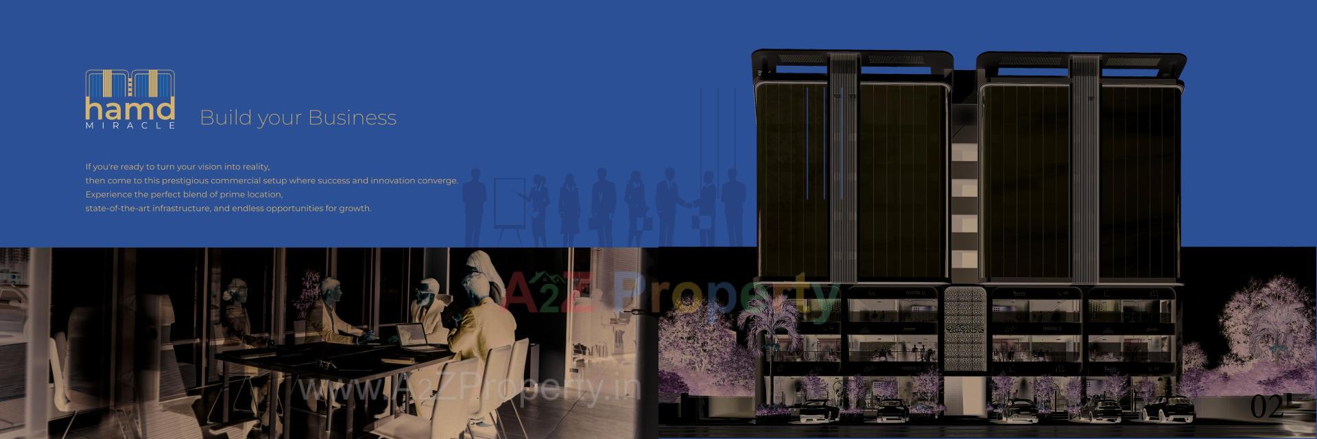 3D Elevation of real estate project Hamd Miracle located at Makarba, Ahmedabad, Gujarat