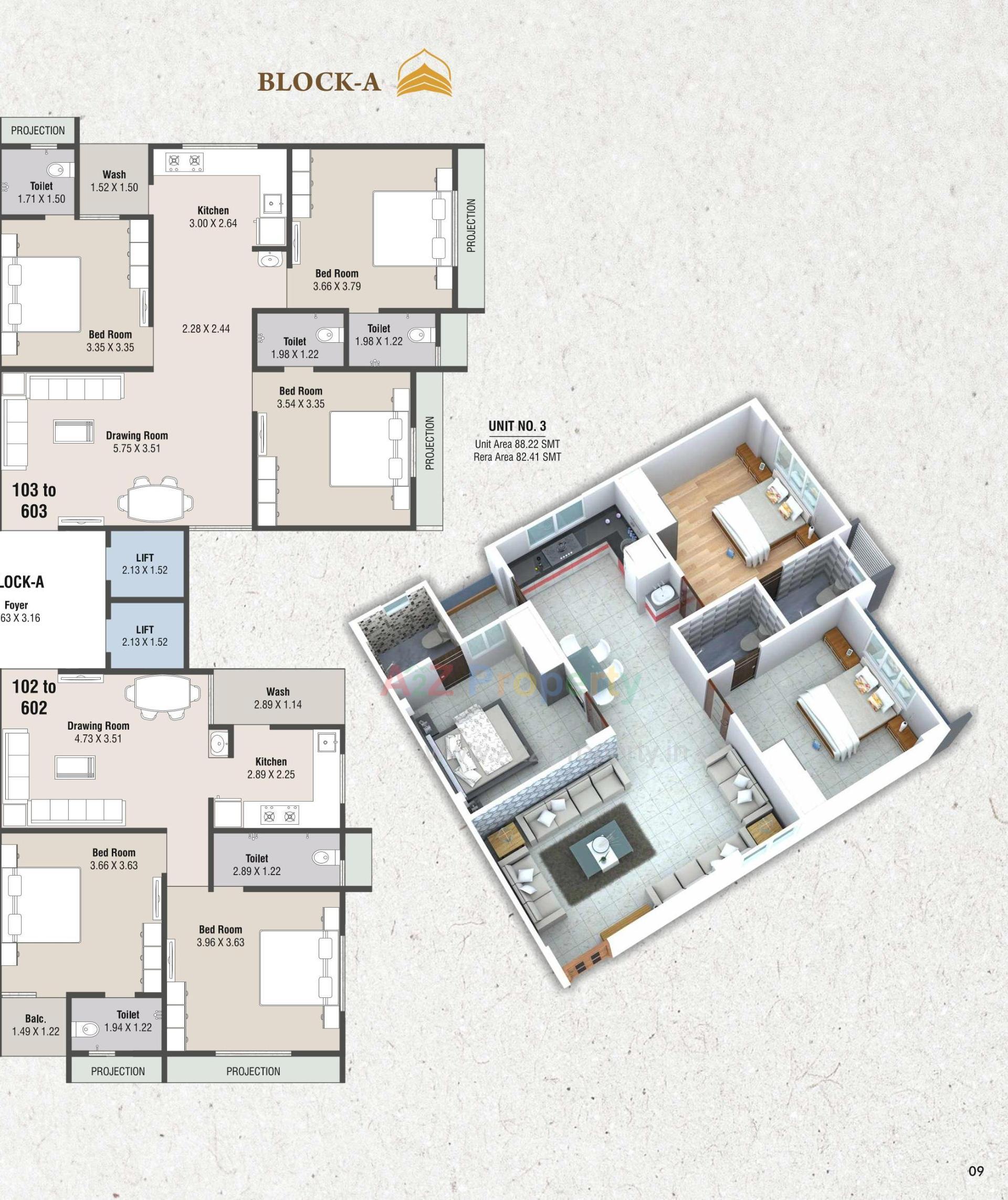 Layout of real estate project Hammash Residency Block located at Ahmedabad, Ahmedabad, Gujarat