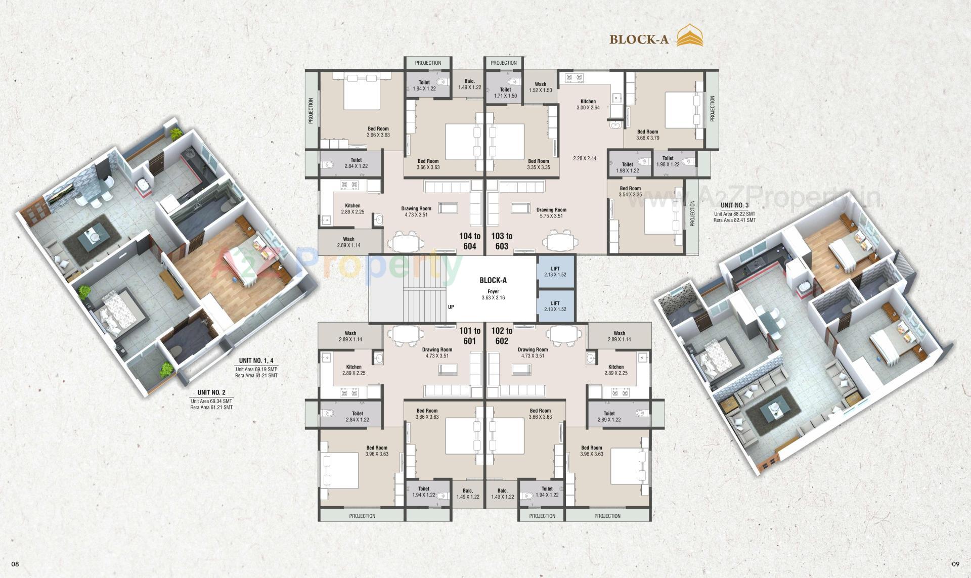 Layout of real estate project Hammash Residency Block located at Ahmedabad, Ahmedabad, Gujarat