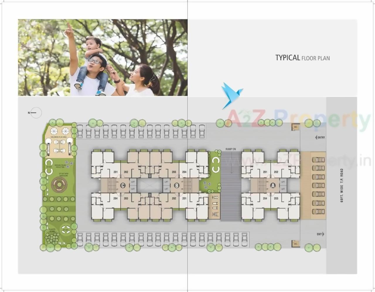 Layout of real estate project Happy Heights located at Ghuma, Ahmedabad, Gujarat