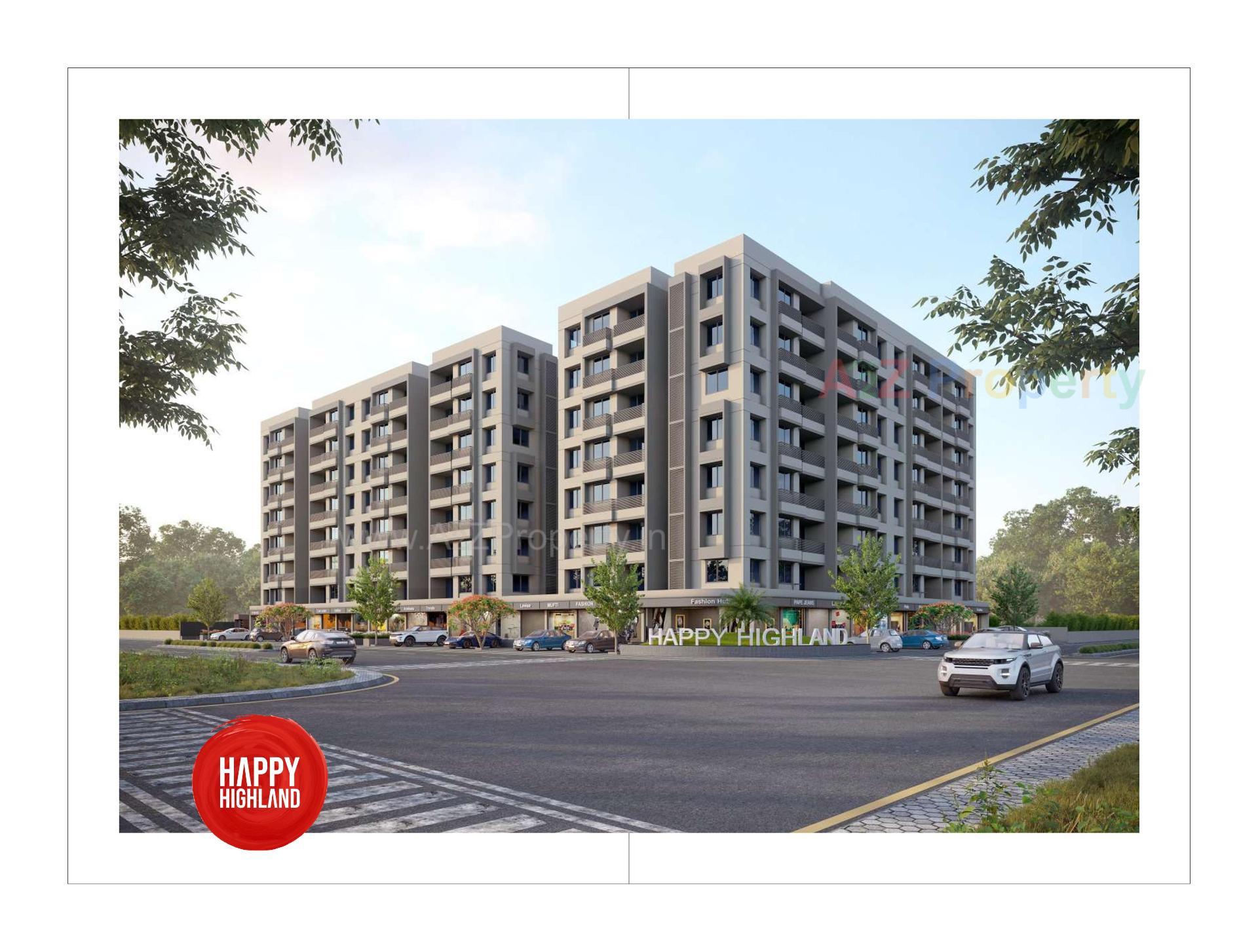3D Elevation of real estate project Happy Highland located at Manipur, Ahmedabad, Gujarat