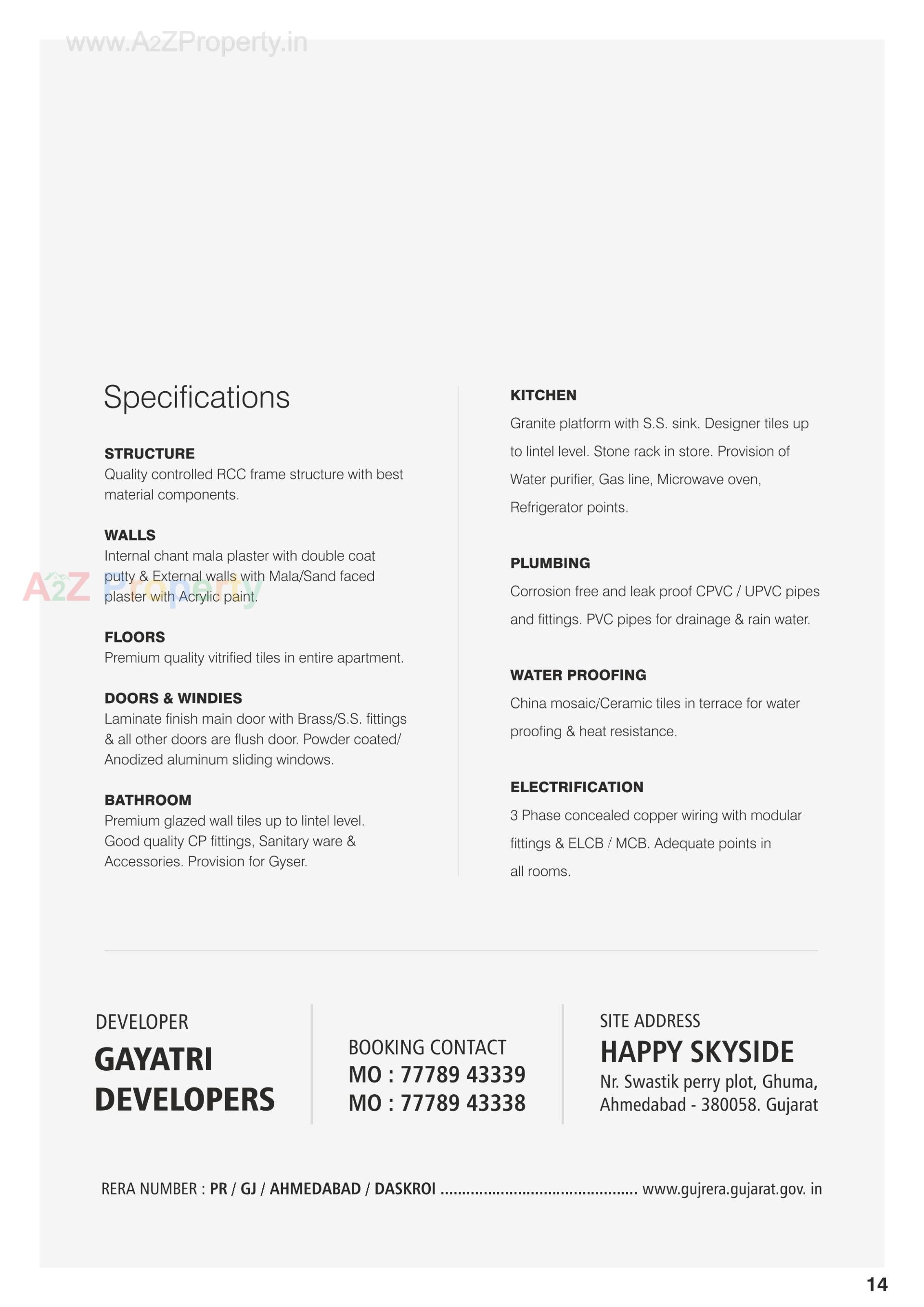  of real estate project Happy Skyside located at Ghuma, Ahmedabad, Gujarat