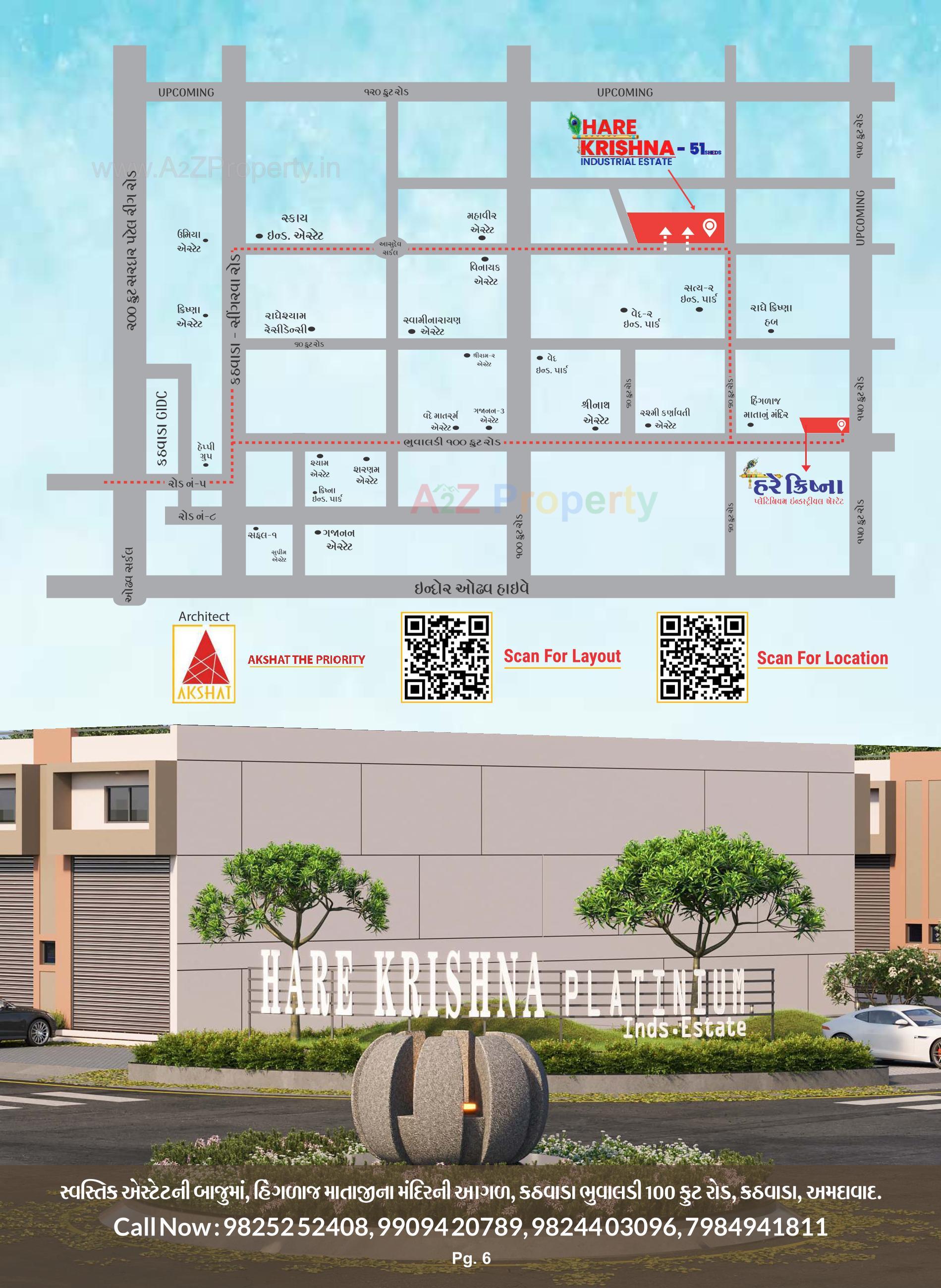 Layout of real estate project Hare Krishna Platinum Industrial Estate located at Kathwada, Ahmedabad, Gujarat