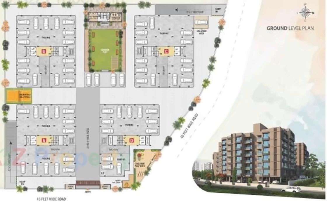 Layout of real estate project Hari Icon located at Nana-chiloda, Ahmedabad, Gujarat