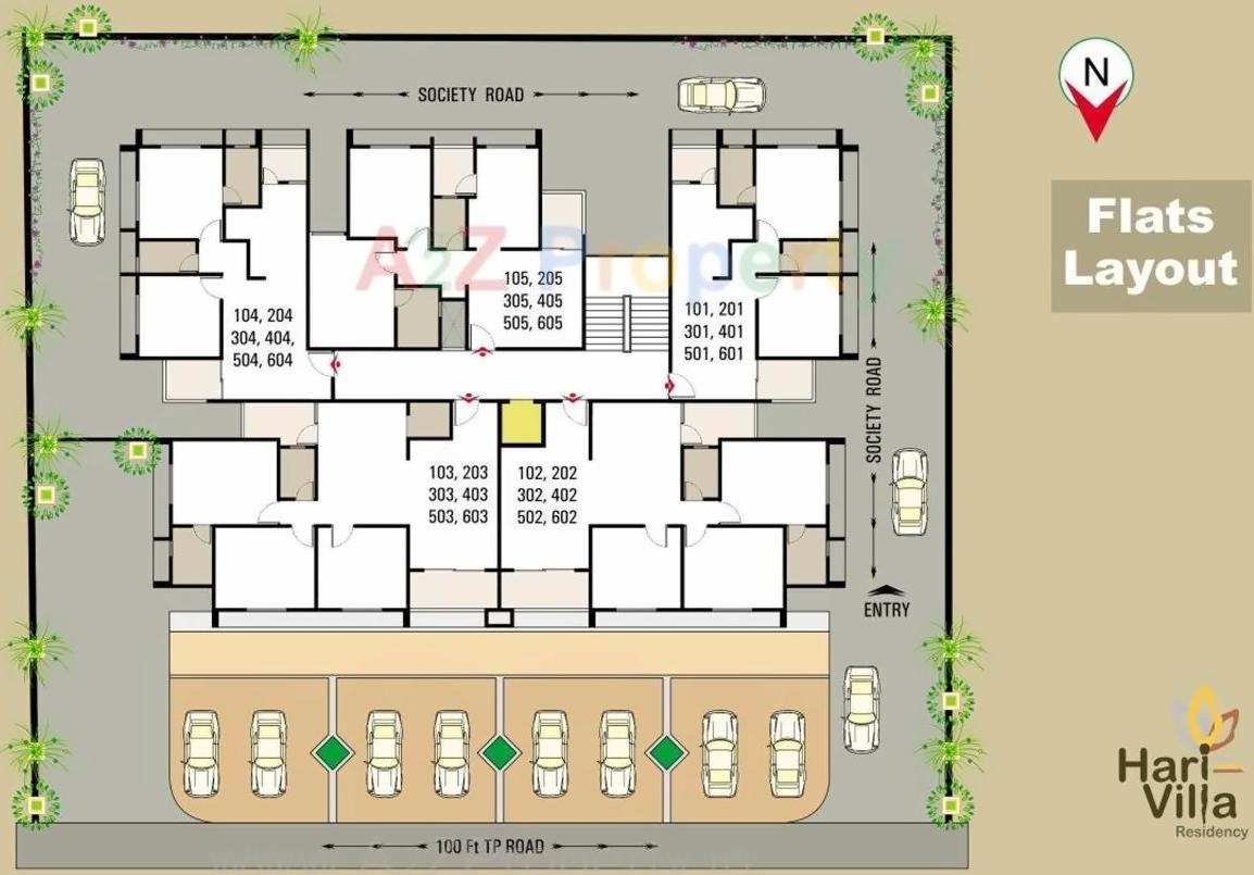 Layout of real estate project Hari Villa Residency located at Bareja, Ahmedabad, Gujarat