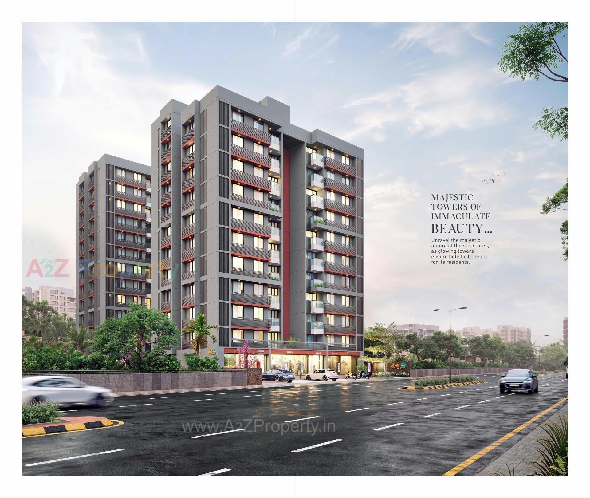 3D Elevation of real estate project Haridarshan Greens located at Bhadaj, Ahmedabad, Gujarat