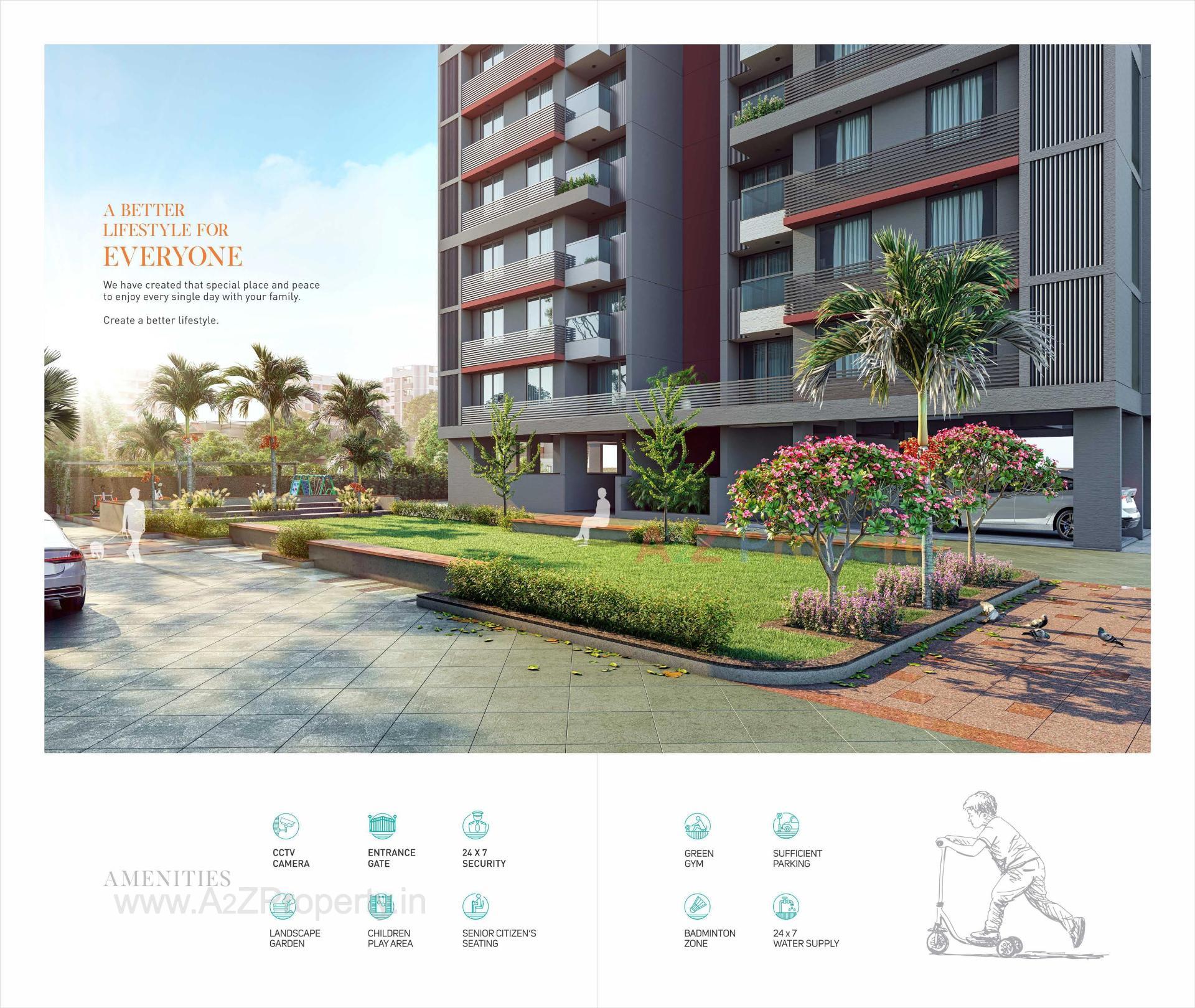 3D Elevation of real estate project Haridarshan Greens located at Bhadaj, Ahmedabad, Gujarat