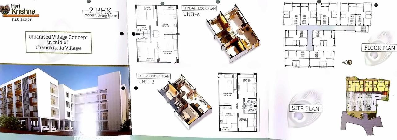 Layout of real estate project Harikrishna Habitation located at Chandkheda, Ahmedabad, Gujarat