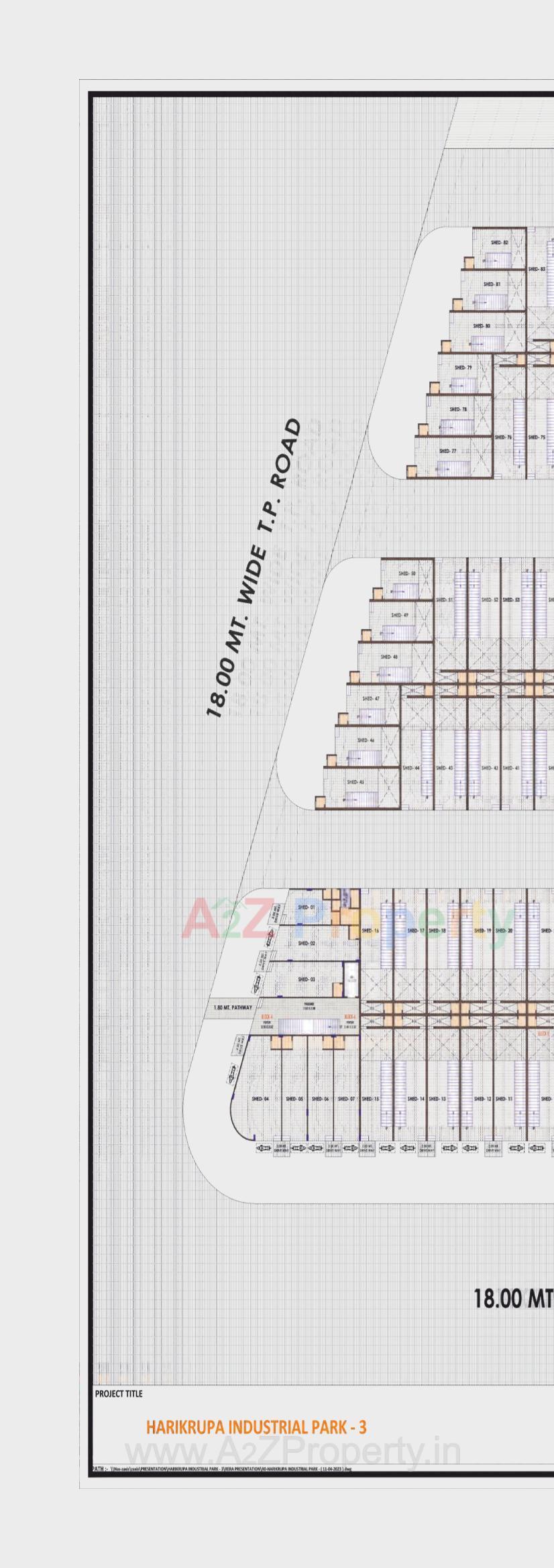 Layout of real estate project Harikrupa Industrial Park located at Kathwada, Ahmedabad, Gujarat