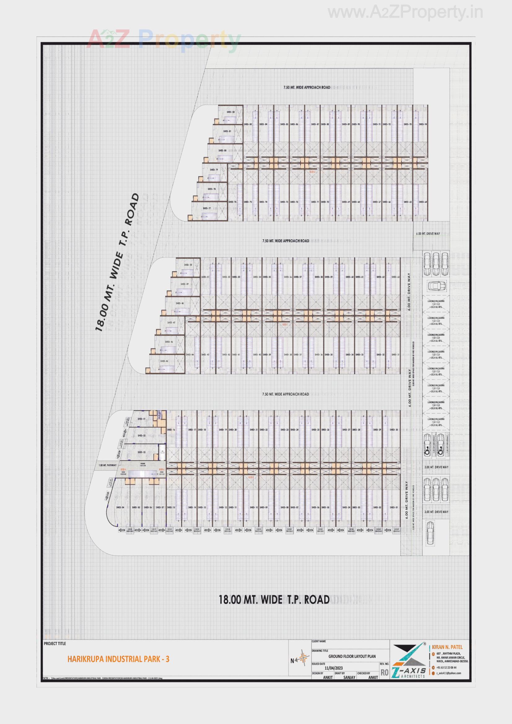 Layout of real estate project Harikrupa Industrial Park located at Kathwada, Ahmedabad, Gujarat