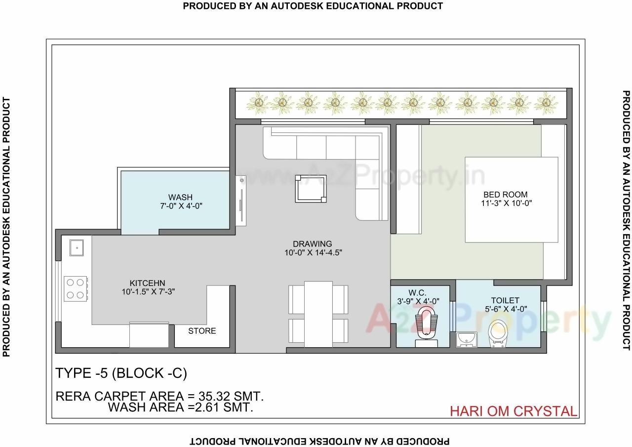 Layout of real estate project Hariom Crystal located at Ghuma, Ahmedabad, Gujarat