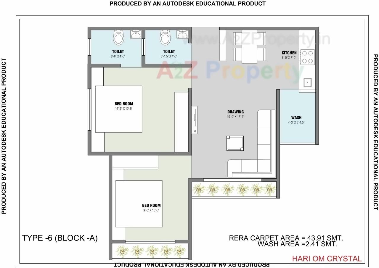 Layout of real estate project Hariom Crystal located at Ghuma, Ahmedabad, Gujarat