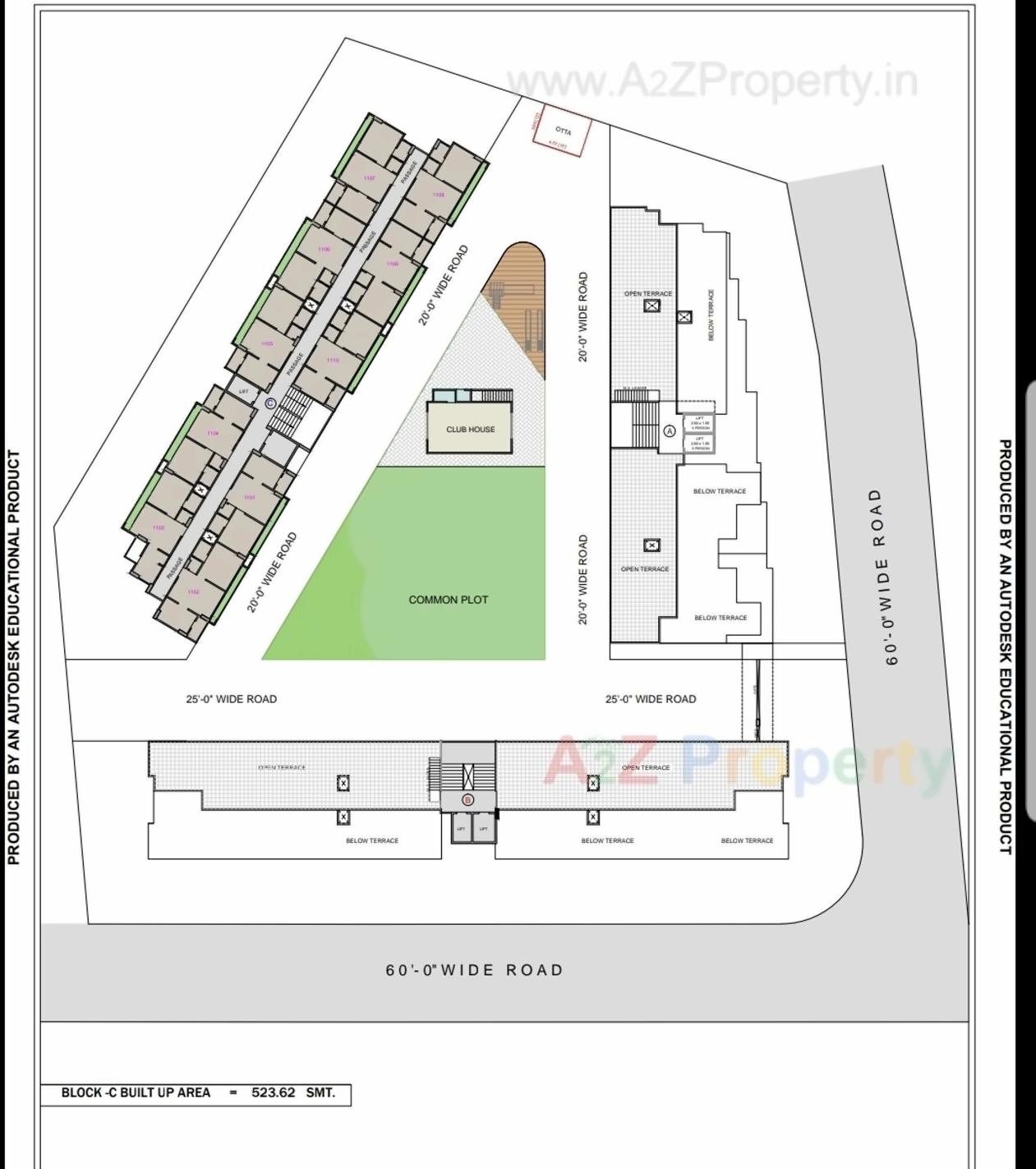 Layout of real estate project Hariom Crystal located at Ghuma, Ahmedabad, Gujarat