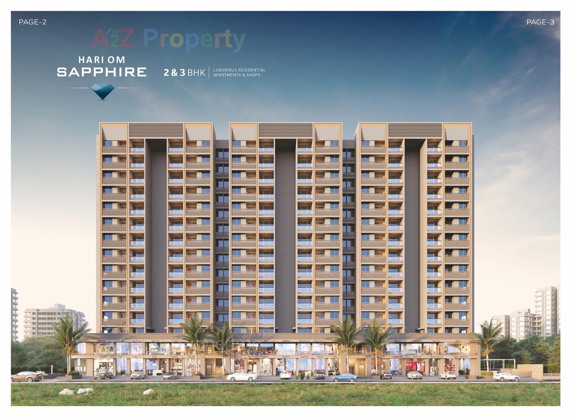 3D Elevation of real estate project Hariom Sapphire located at Ognaj, Ahmedabad, Gujarat