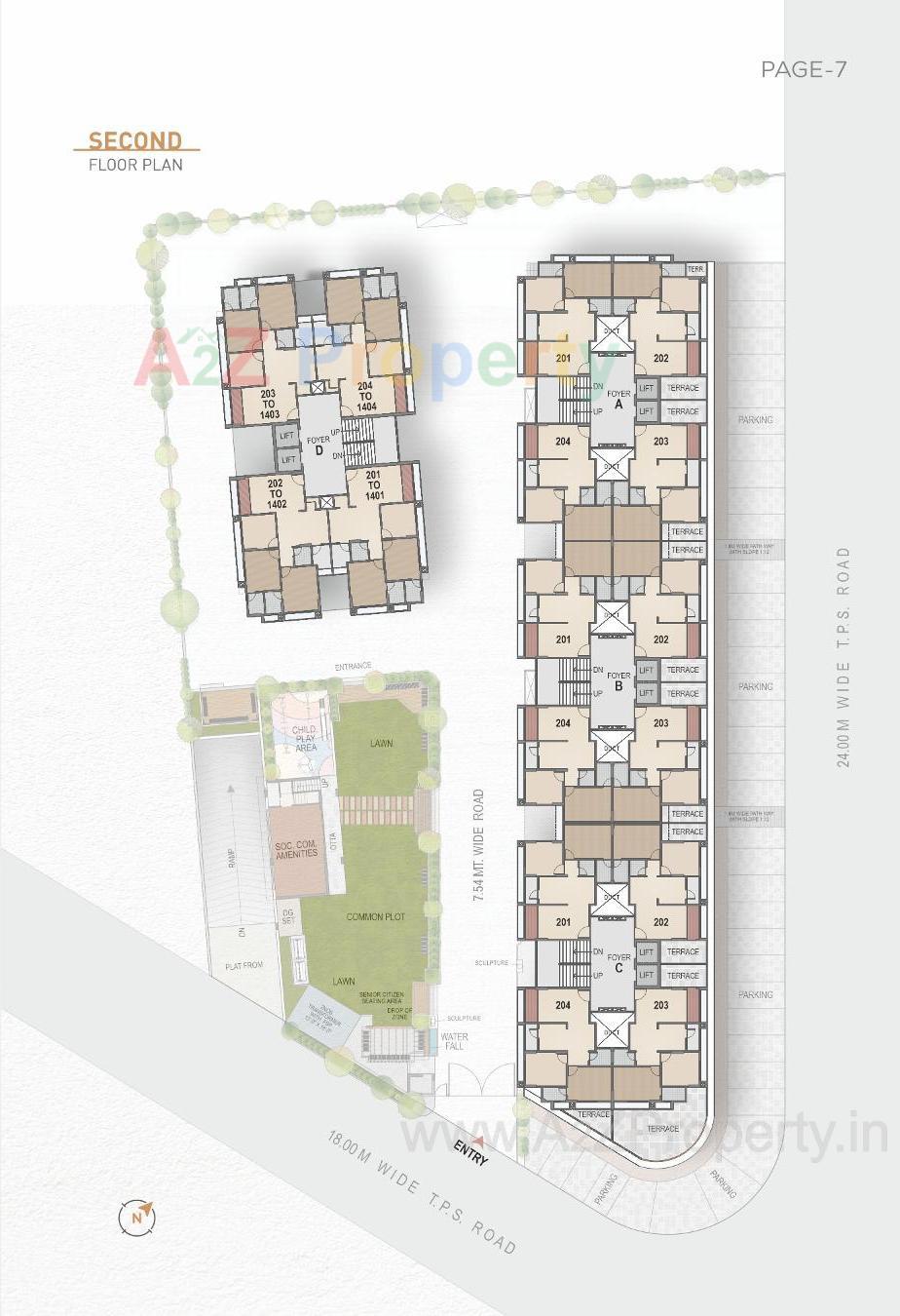 Layout of real estate project Hariom Sapphire located at Ognaj, Ahmedabad, Gujarat