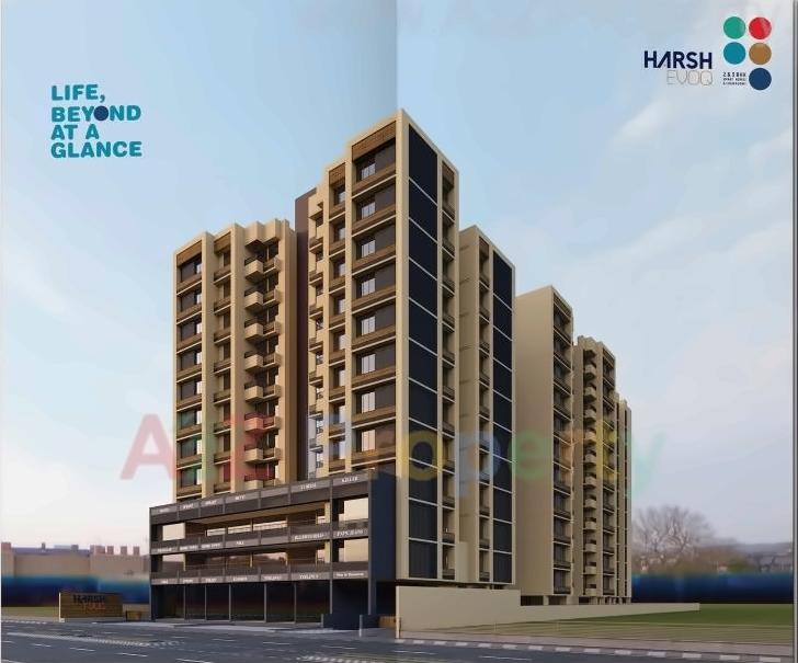 3D Elevation of real estate project Harsh Evoq located at Guma, Ahmedabad, Gujarat