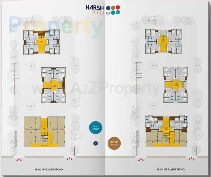 Layout of real estate project Harsh Evoq located at Guma, Ahmedabad, Gujarat