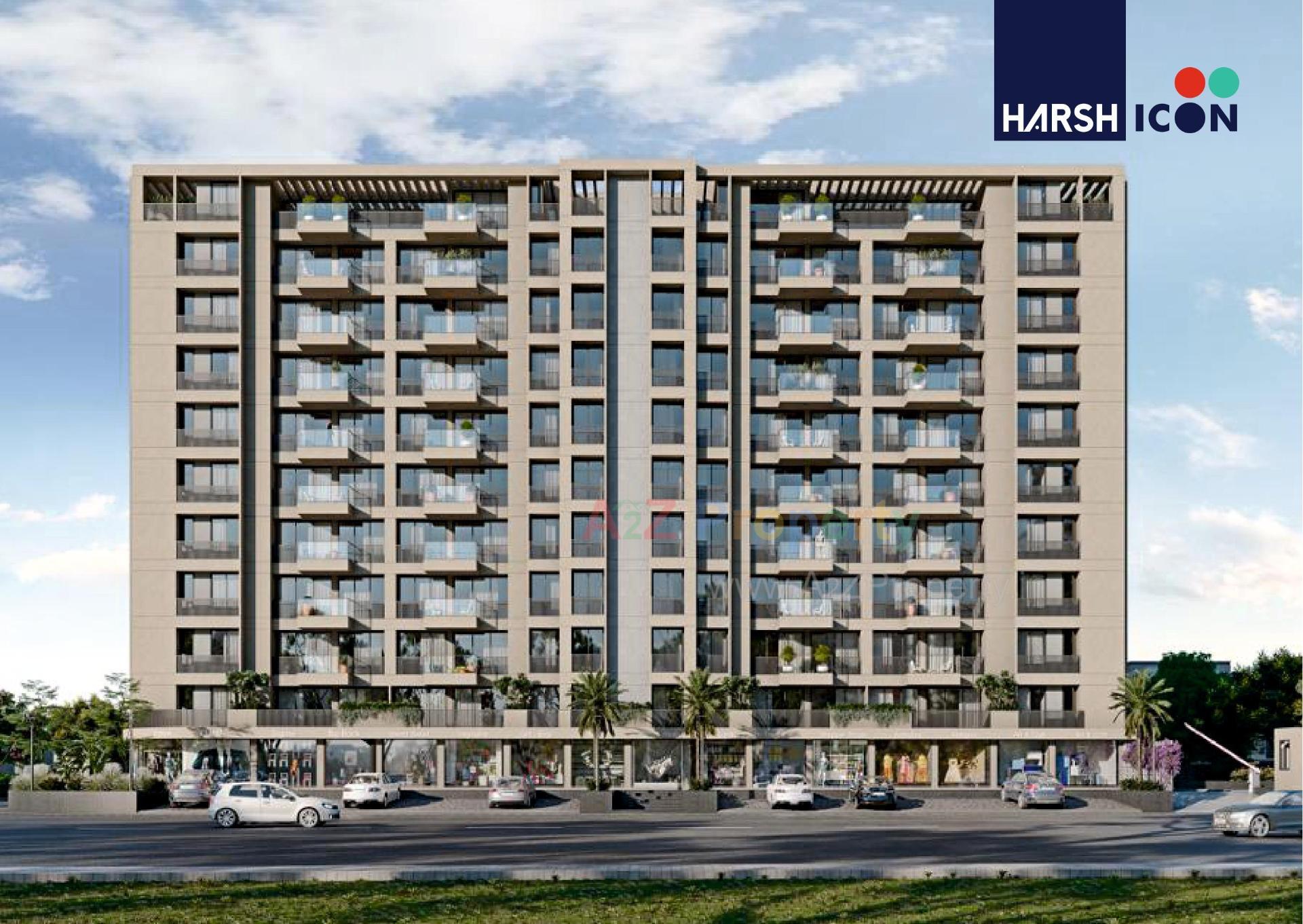 3D Elevation of real estate project Harsh Icon located at Bopal, Ahmedabad, Gujarat