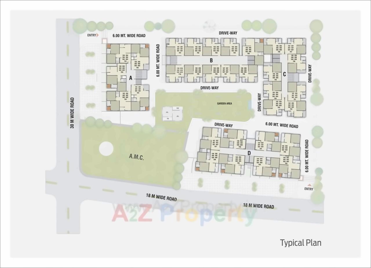 Layout of real estate project Heaven Sky located at Nikol, Ahmedabad, Gujarat