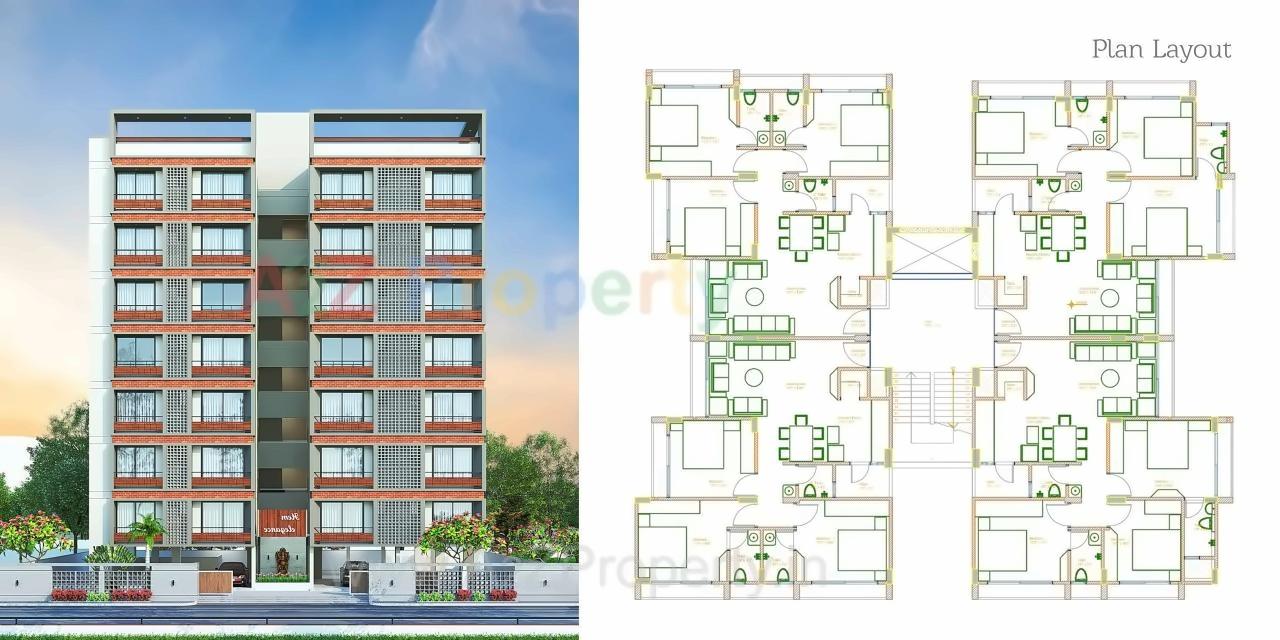 Layout of real estate project Hem Elegance located at Vastrapur, Ahmedabad, Gujarat