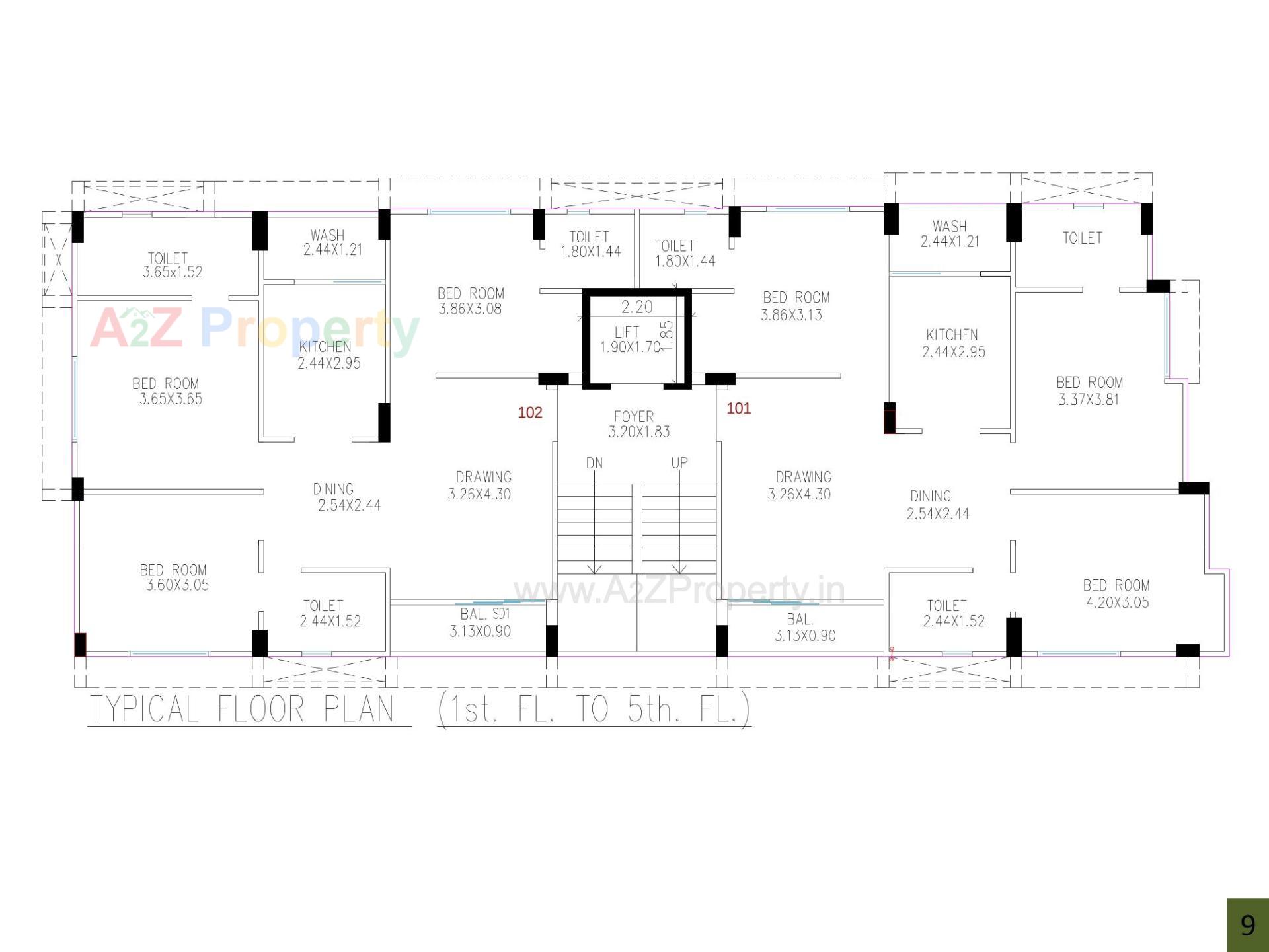 Layout of real estate project Hemvir Aura located at Vastrapur, Ahmedabad, Gujarat