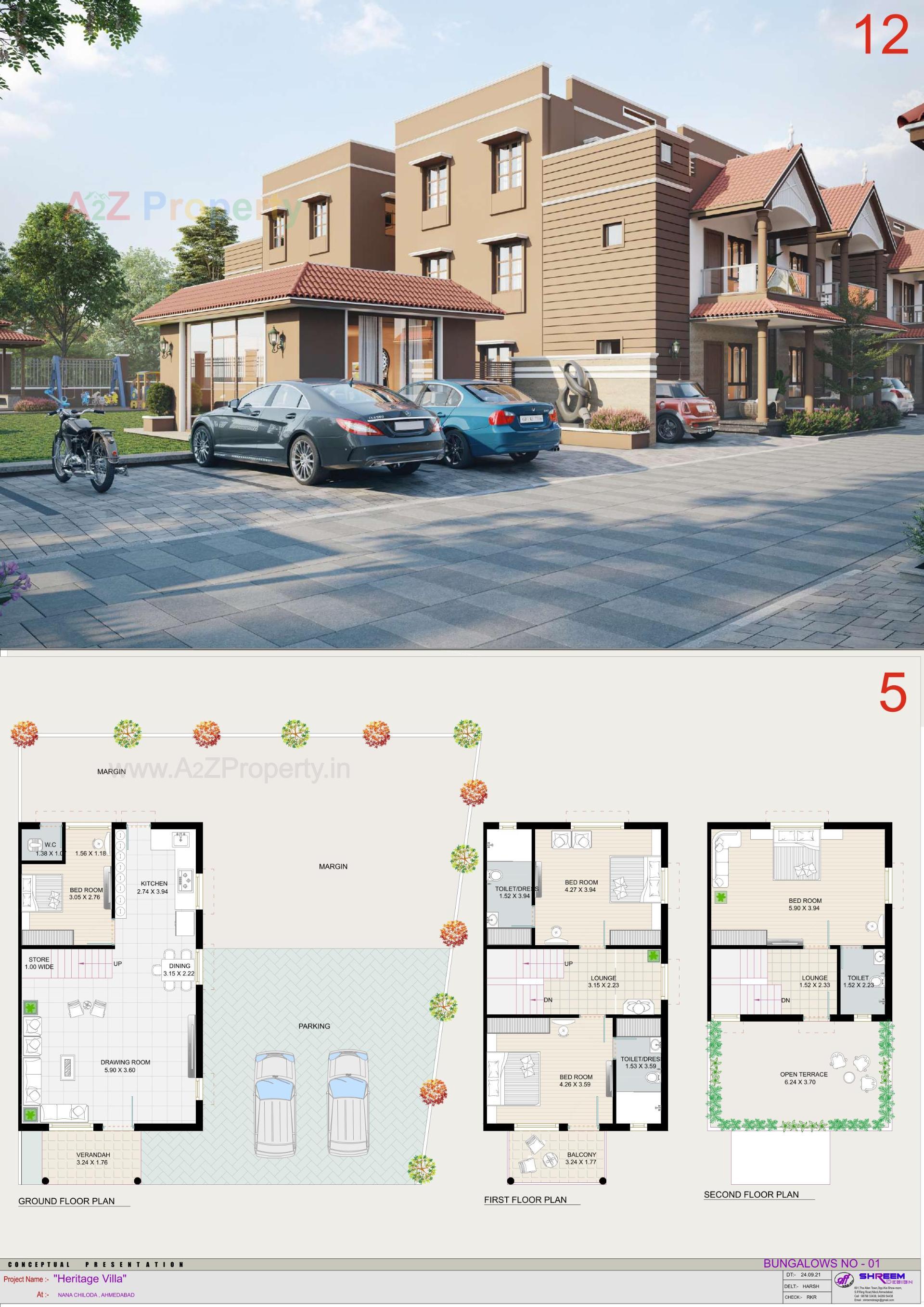 Layout of real estate project Heritage Villa located at Chiloda, Ahmedabad, Gujarat