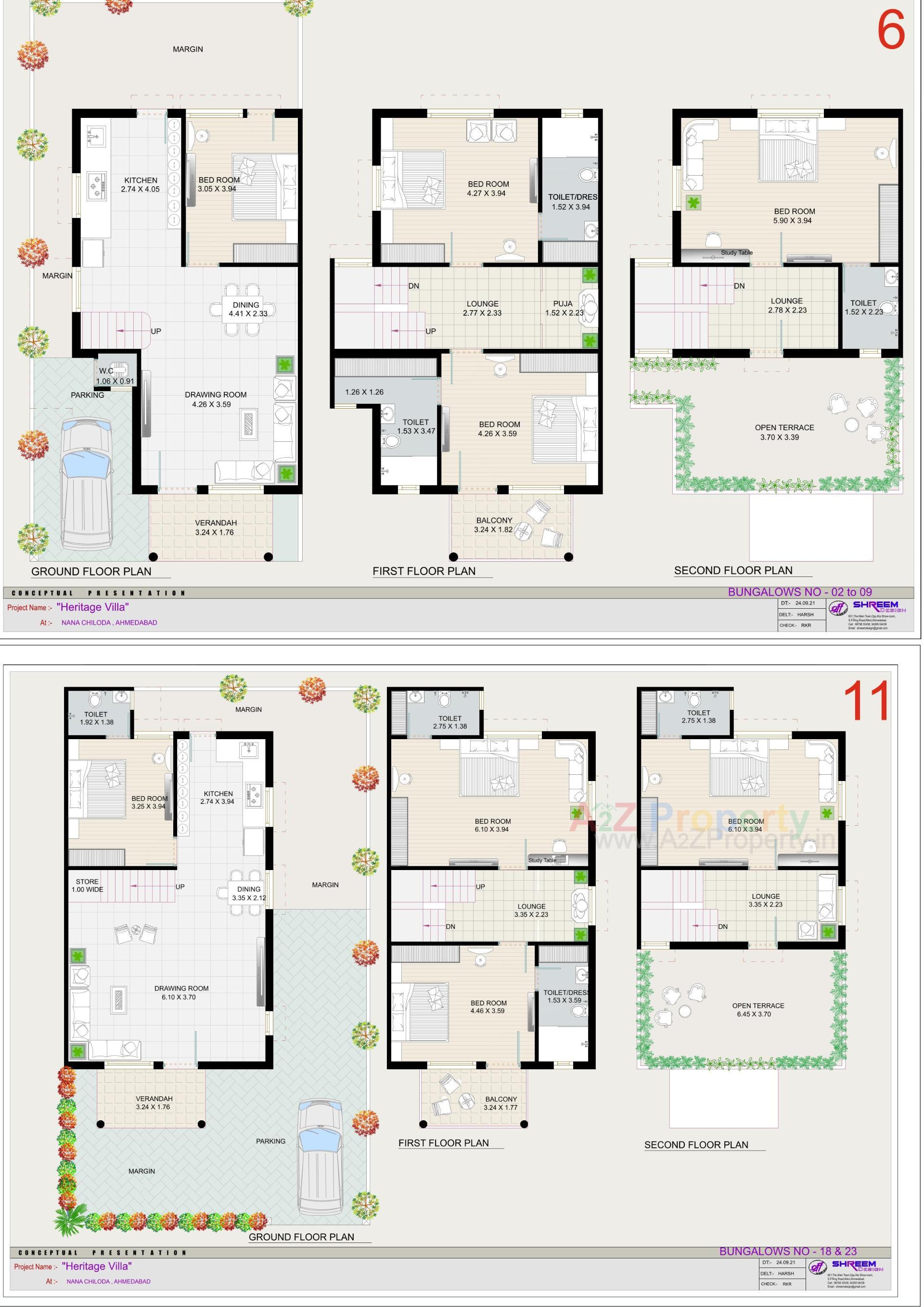 Layout of real estate project Heritage Villa located at Chiloda, Ahmedabad, Gujarat