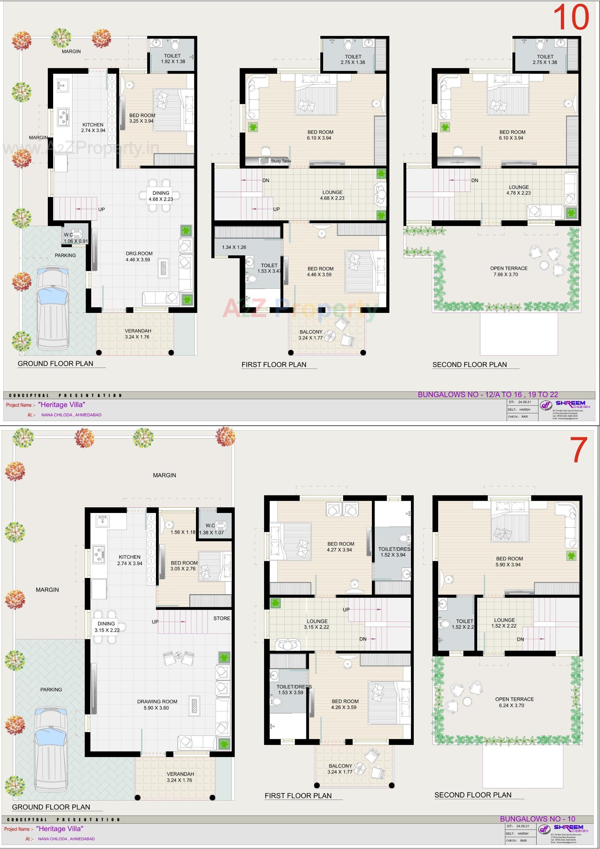 Layout of real estate project Heritage Villa located at Chiloda, Ahmedabad, Gujarat