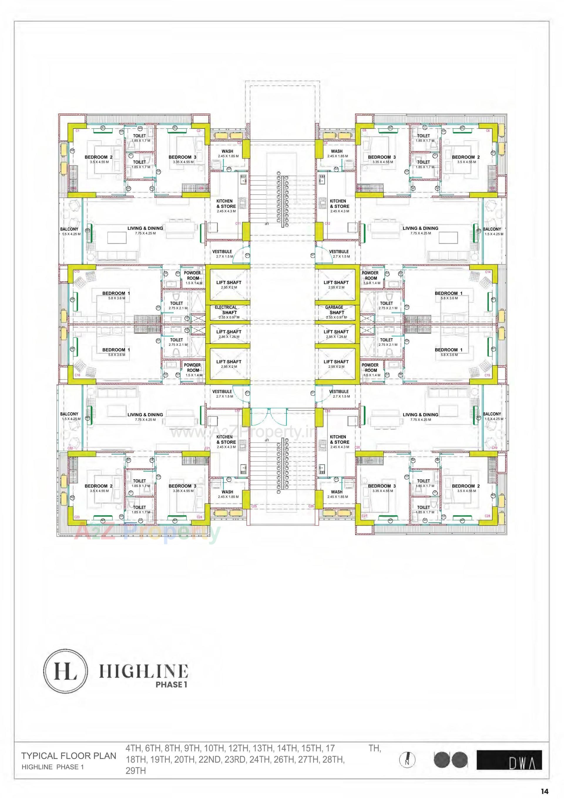 Layout of real estate project Highline located at Gota, Ahmedabad, Gujarat
