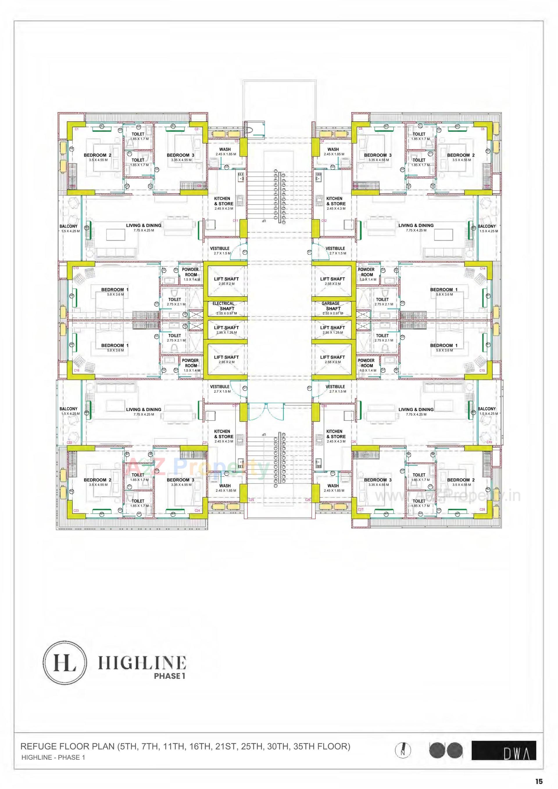 Layout of real estate project Highline located at Gota, Ahmedabad, Gujarat