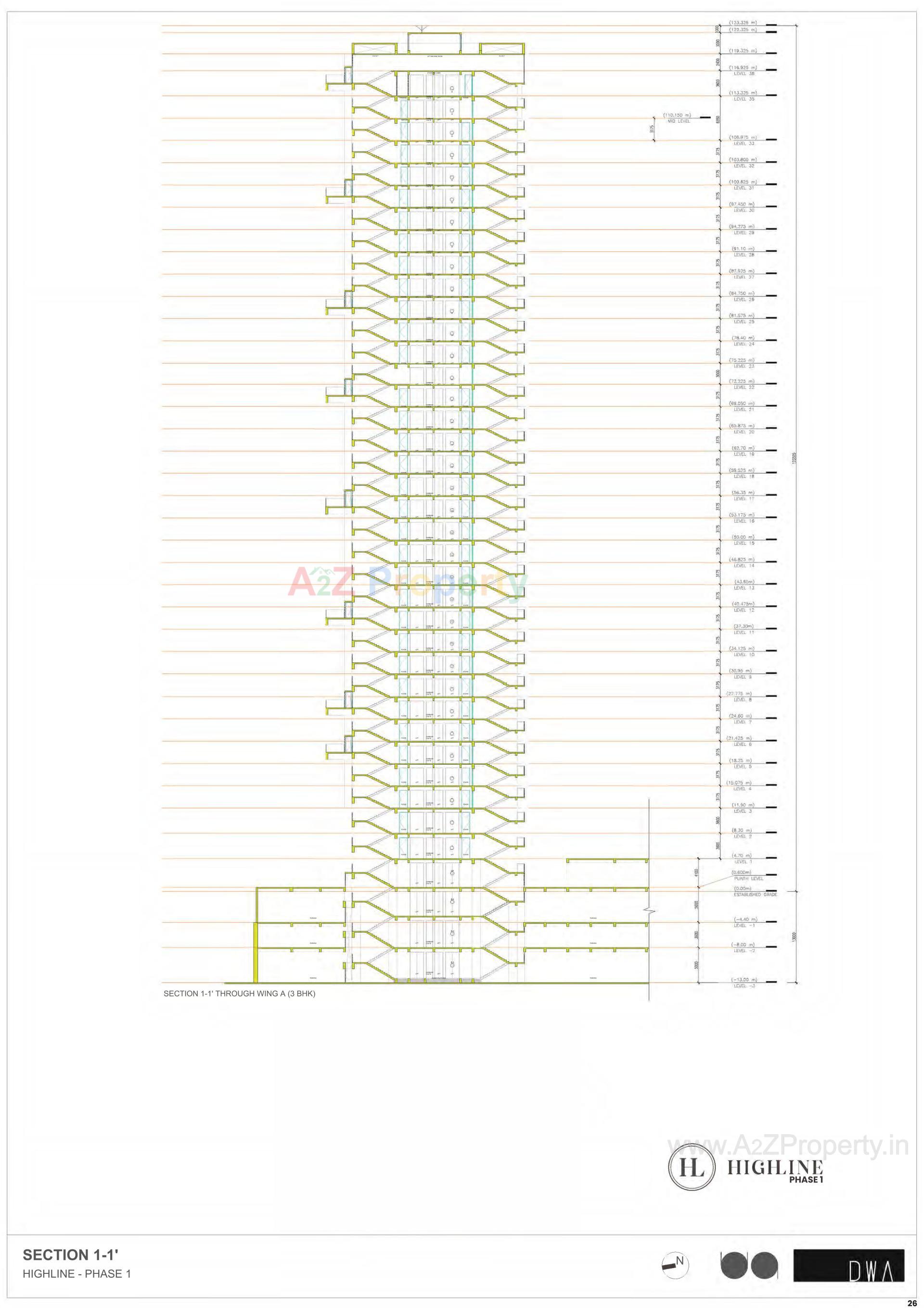 Layout of real estate project Highline located at Gota, Ahmedabad, Gujarat