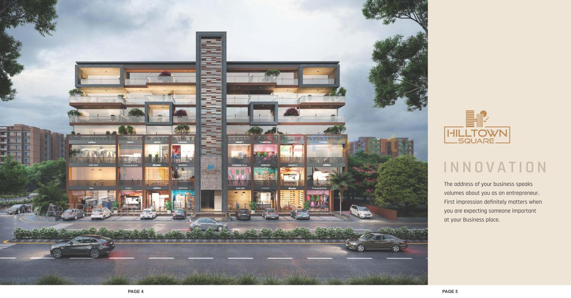 3D Elevation of real estate project Hilltown Square located at Nikol, Ahmedabad, Gujarat
