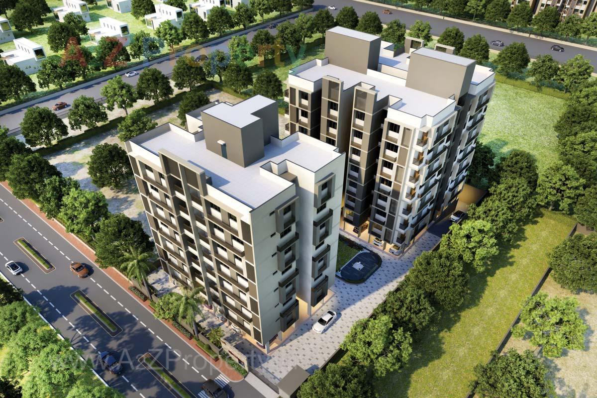 3D Elevation of real estate project Himalaya Pearl located at Motera, Ahmedabad, Gujarat