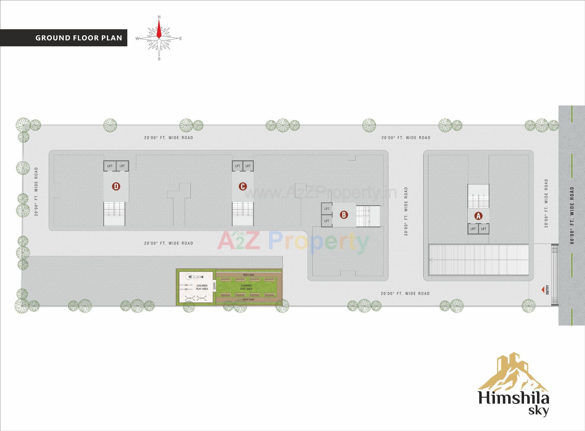 Layout of real estate project Himshila Sky located at Hanspura, Ahmedabad, Gujarat