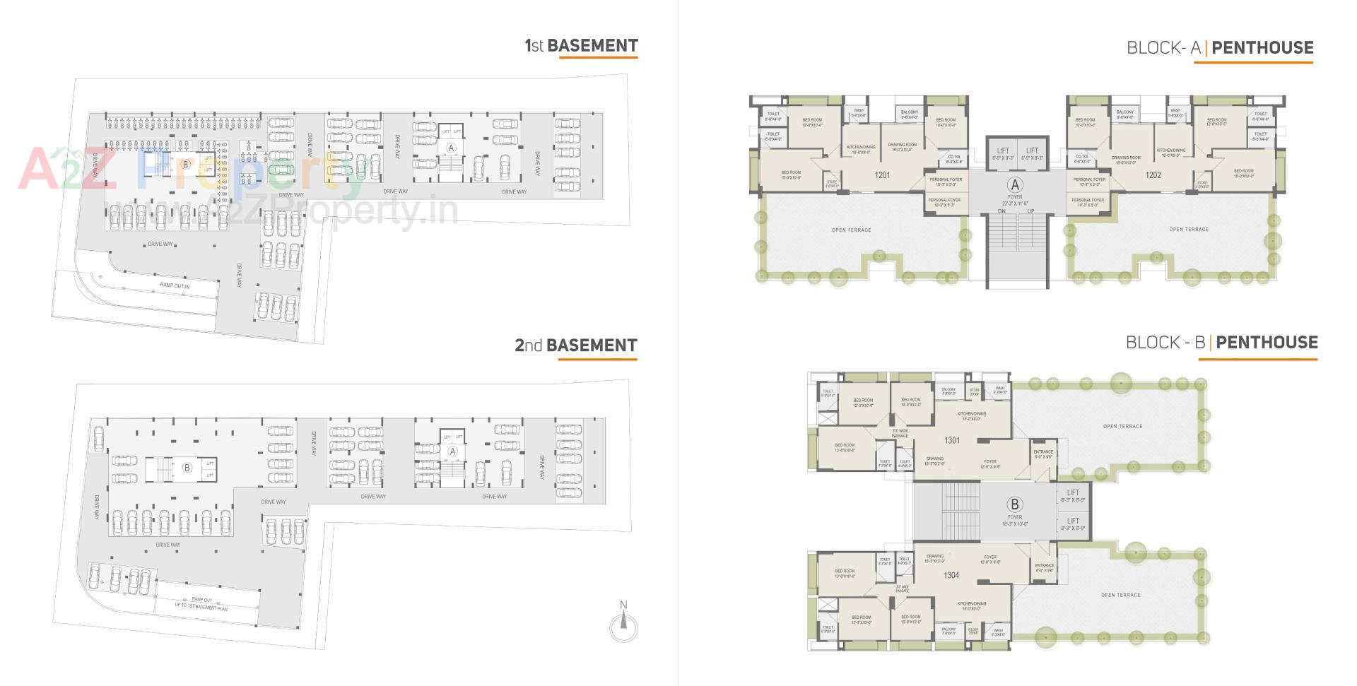 Layout of real estate project Hir Asha Sky located at Sola, Ahmedabad, Gujarat