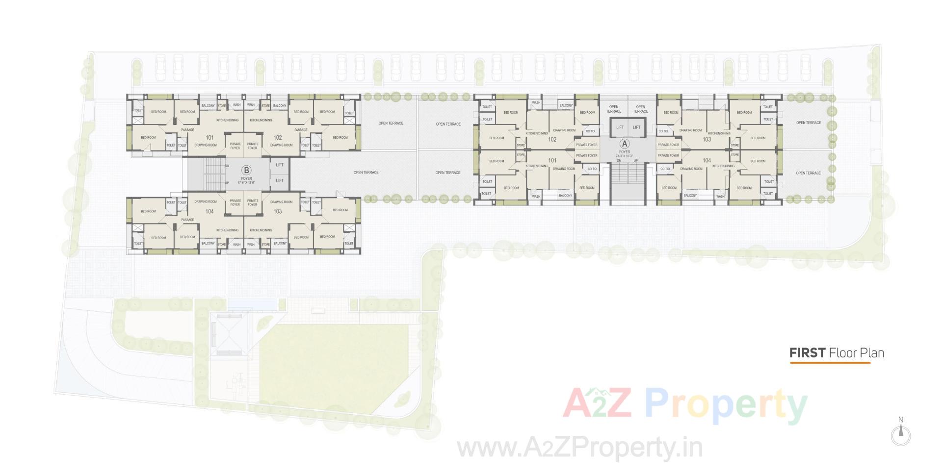 Layout of real estate project Hir Asha Sky located at Sola, Ahmedabad, Gujarat