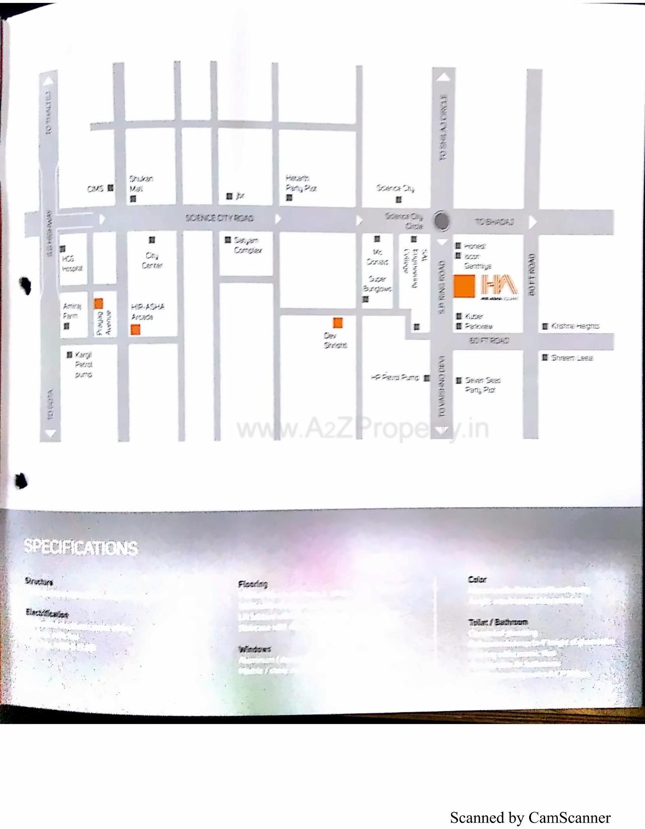 Layout of real estate project Hir Asha Square located at Bhadaj, Ahmedabad, Gujarat